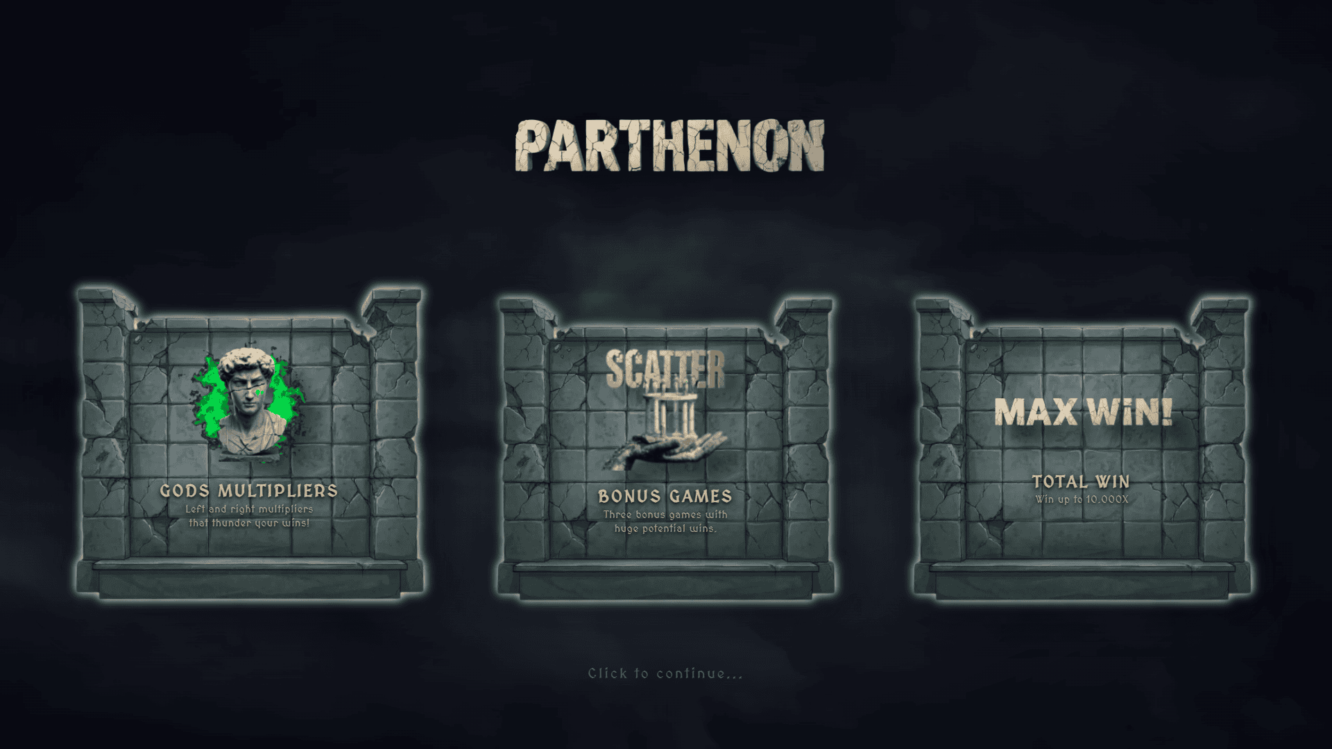 Parthenon slot intro screen