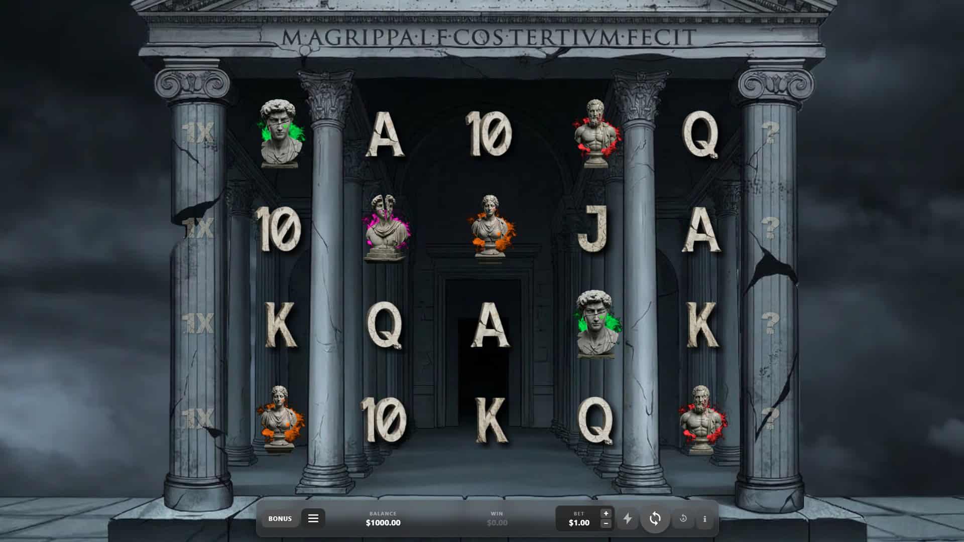 Parthenon slot gameplay reels