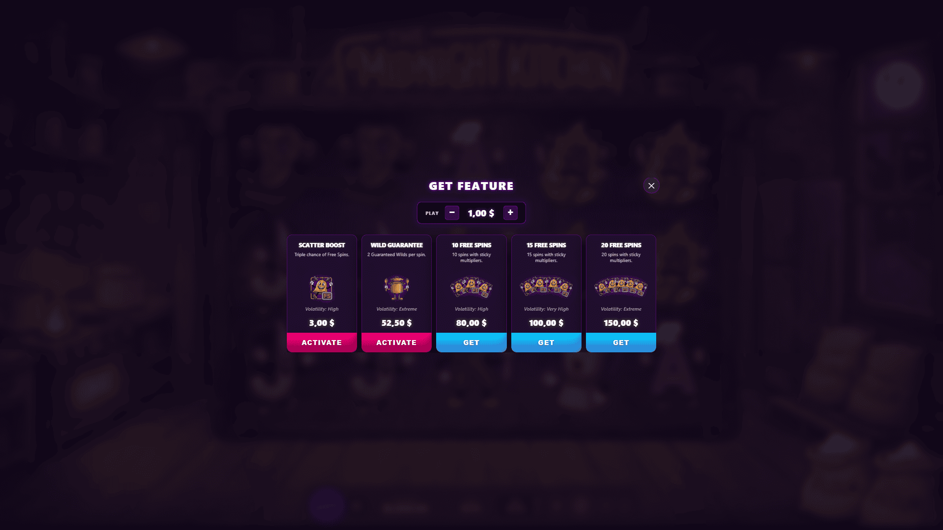 The Midnight Kitchen bonus buy menu