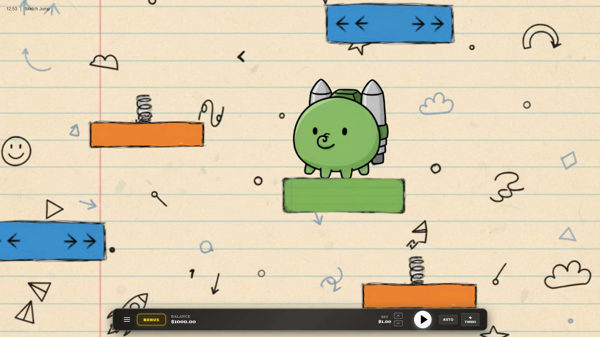 Sketch Jump slot gameplay reels