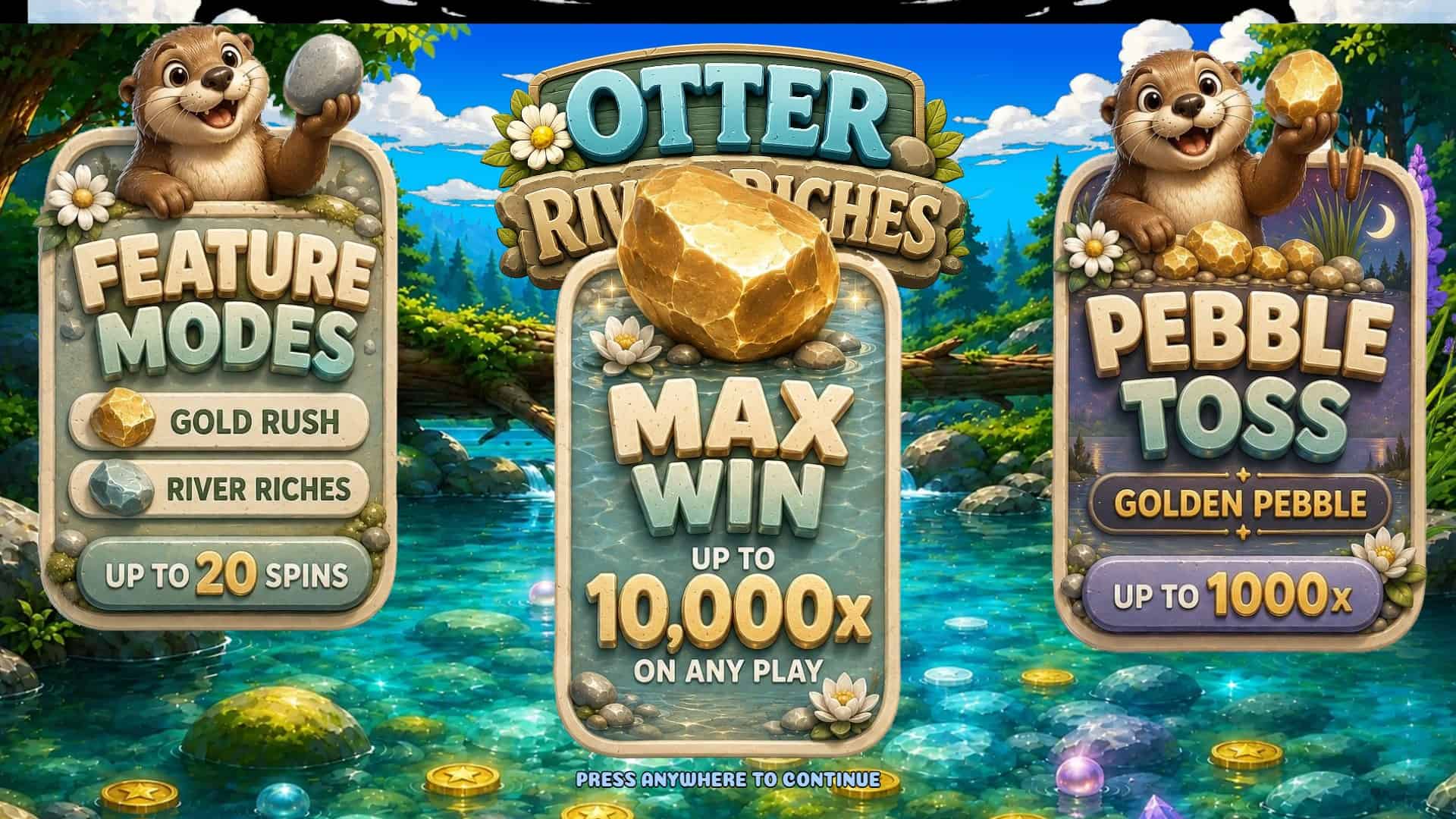 Otter River Riches slot intro screen