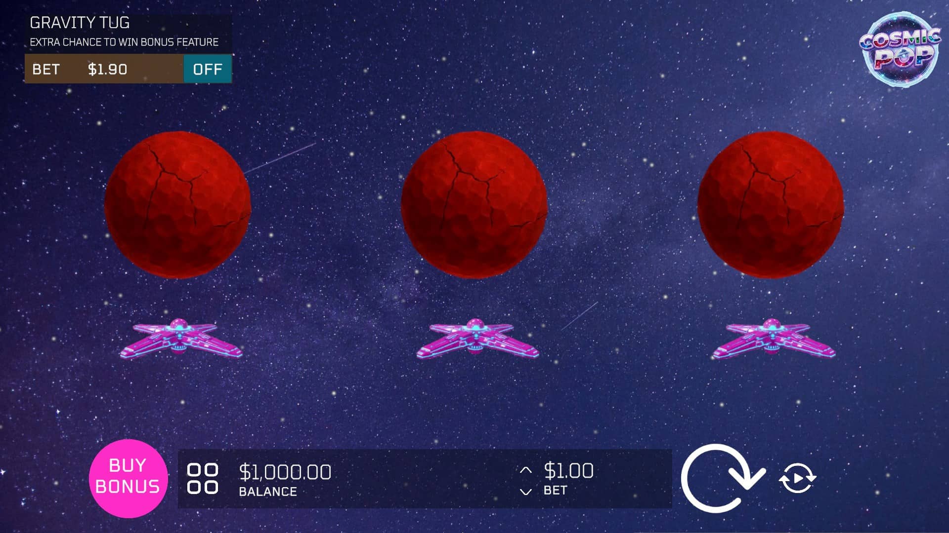 Cosmic Pop slot gameplay reels