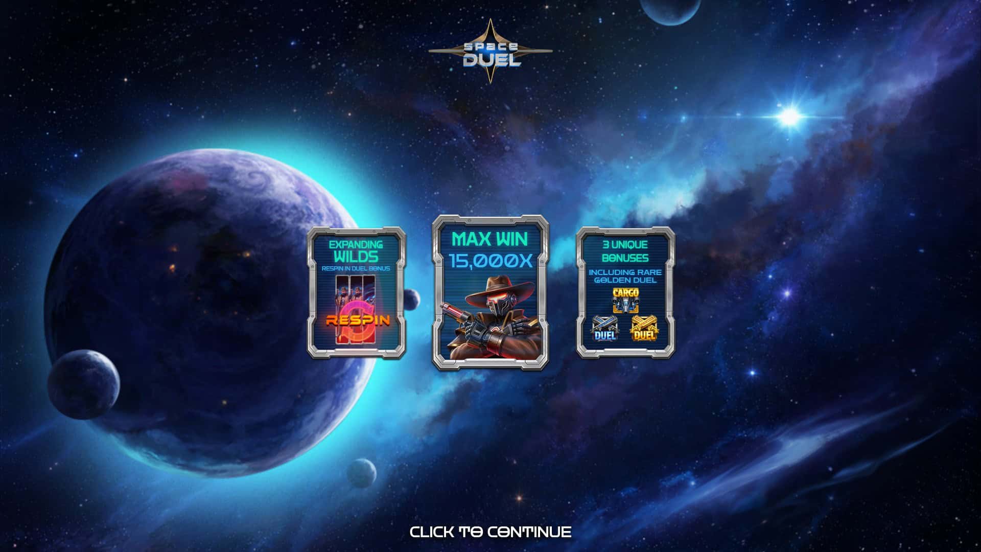 Space Duel slot intro screen
