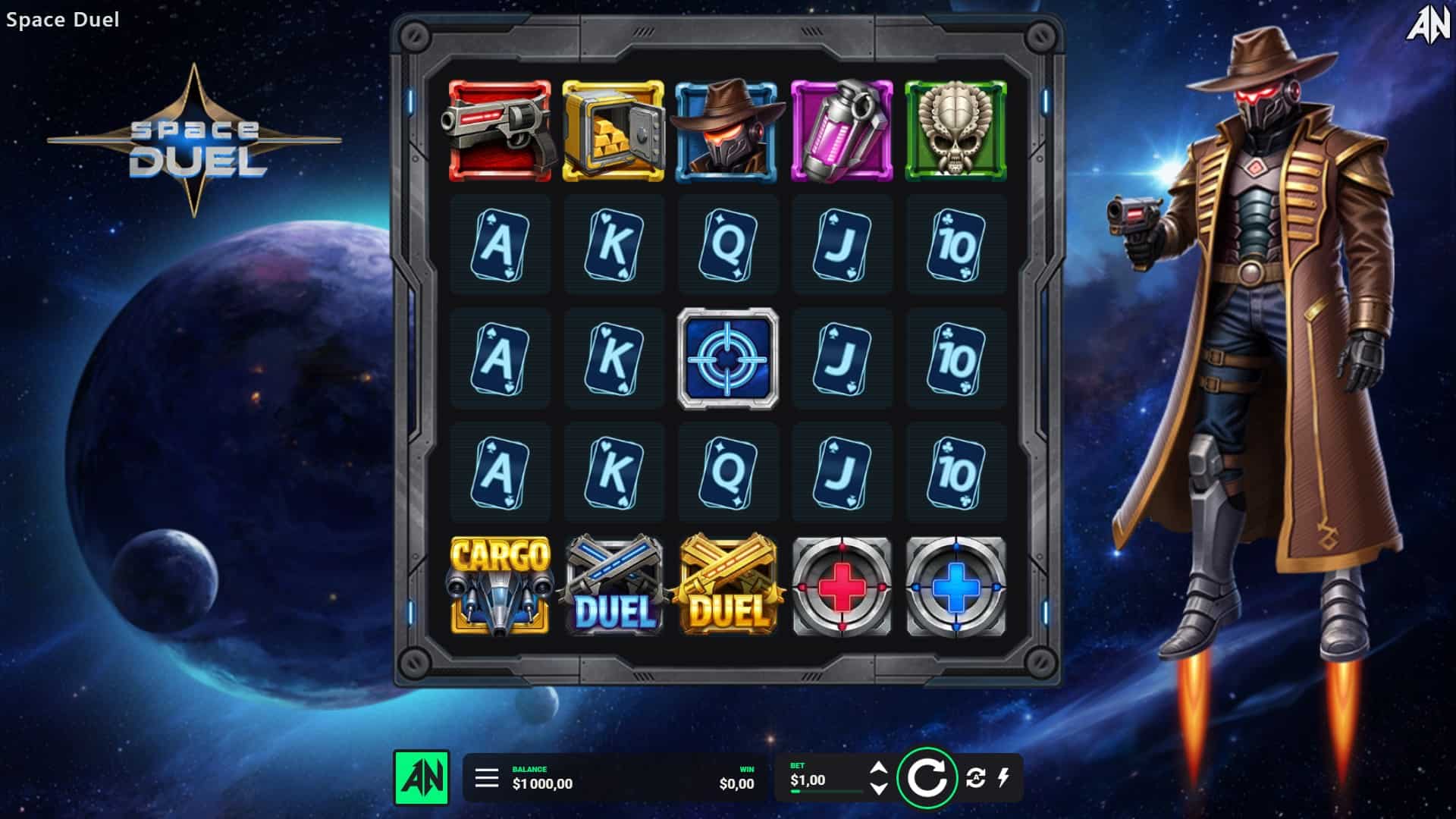 Space Duel slot gameplay reels