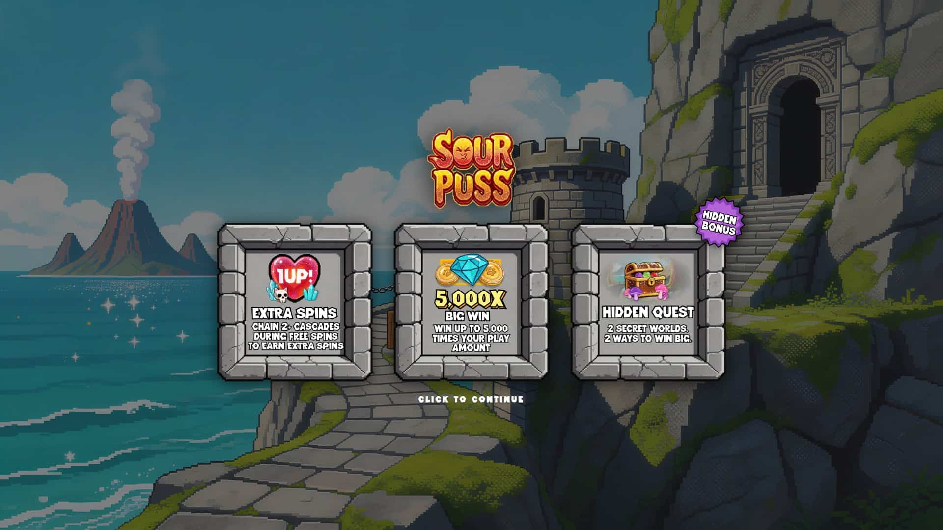 Sour Puss slot intro screen