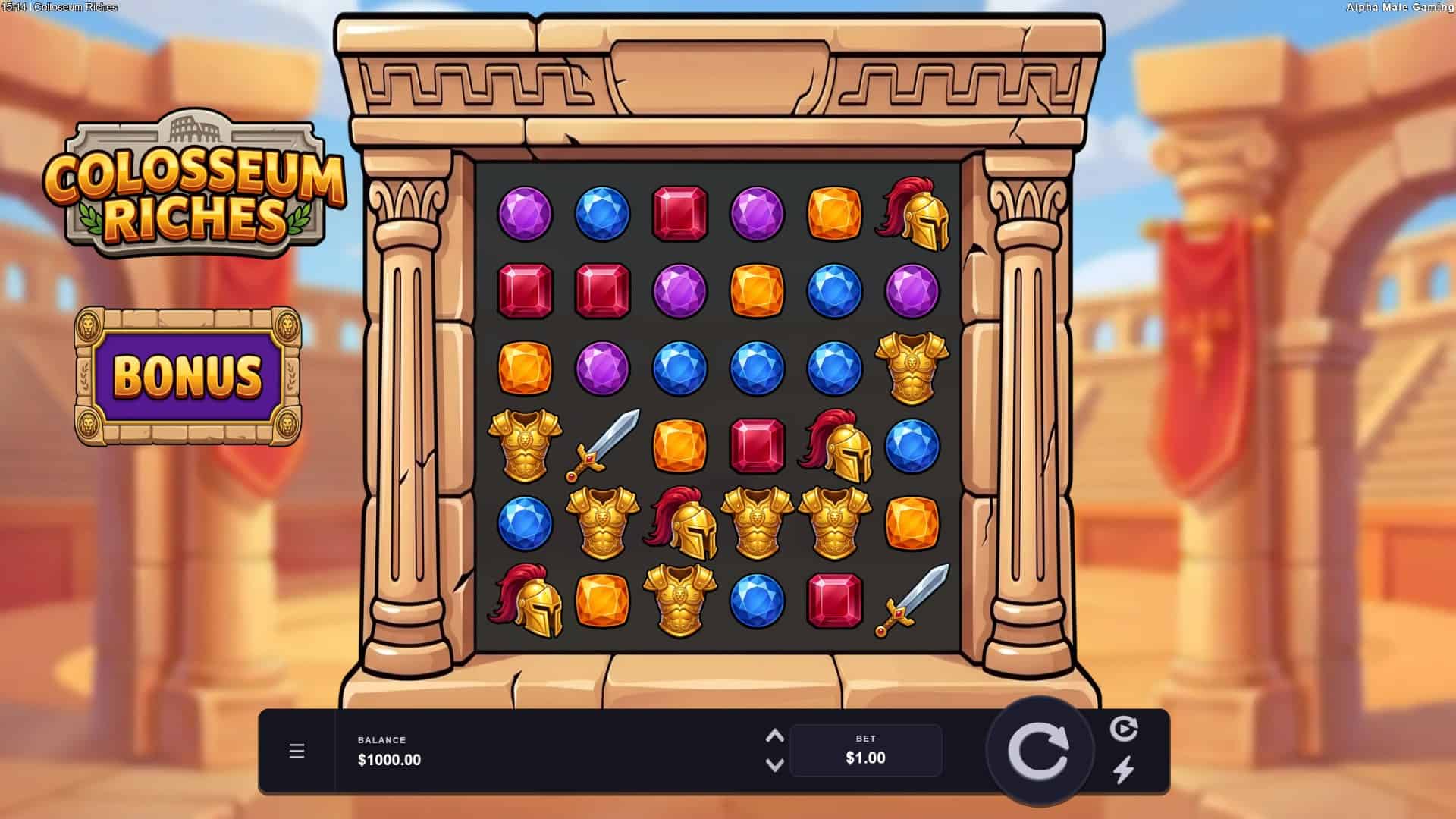 Colosseum Riches slot gameplay reels