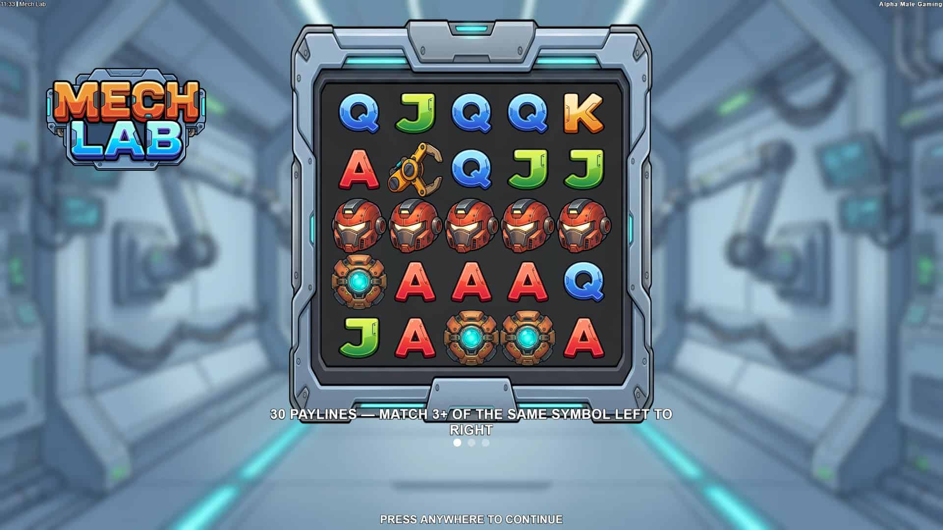 Mech Lab slot gameplay reels