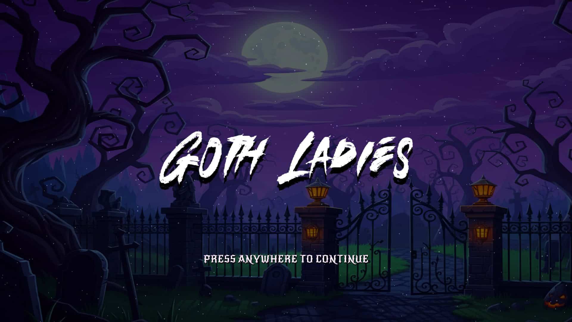 Goth Ladies slot intro screen