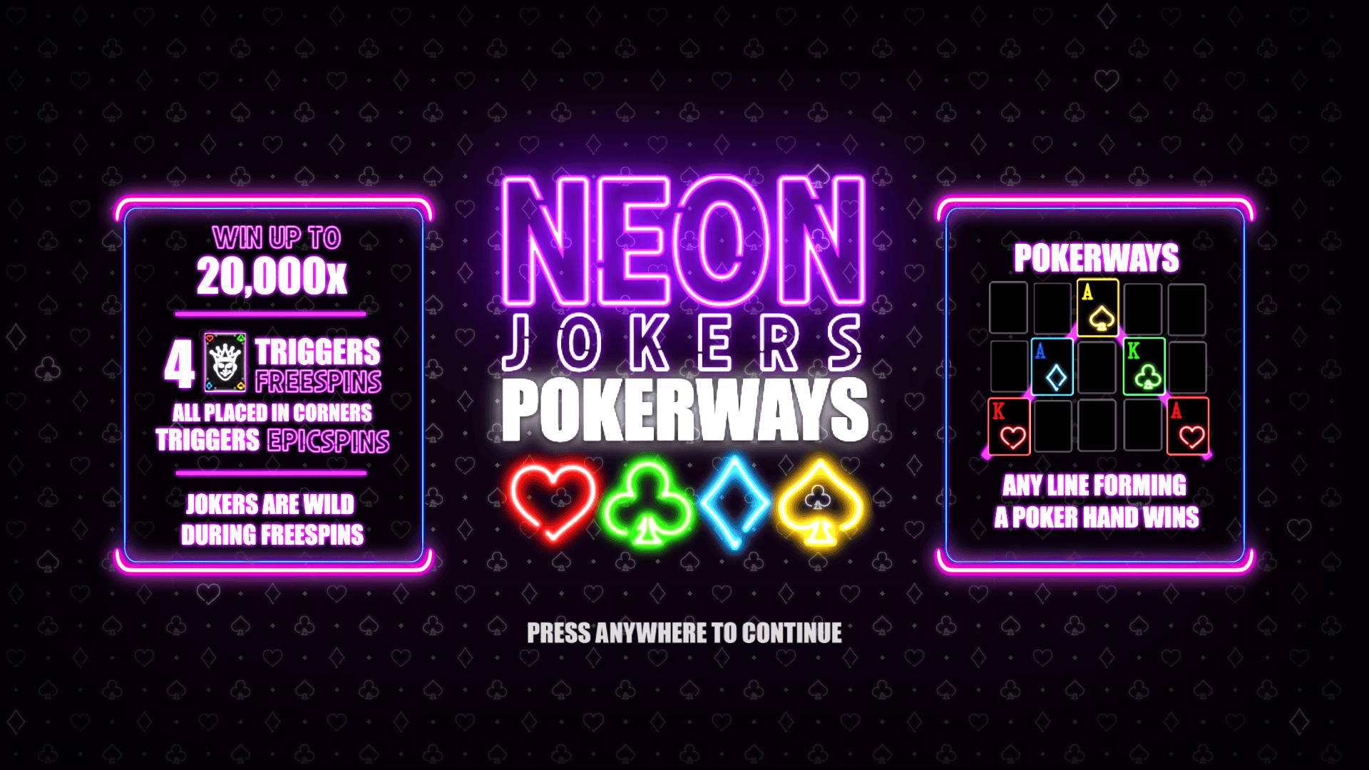 Neon Jokers Pokerways slot intro screen