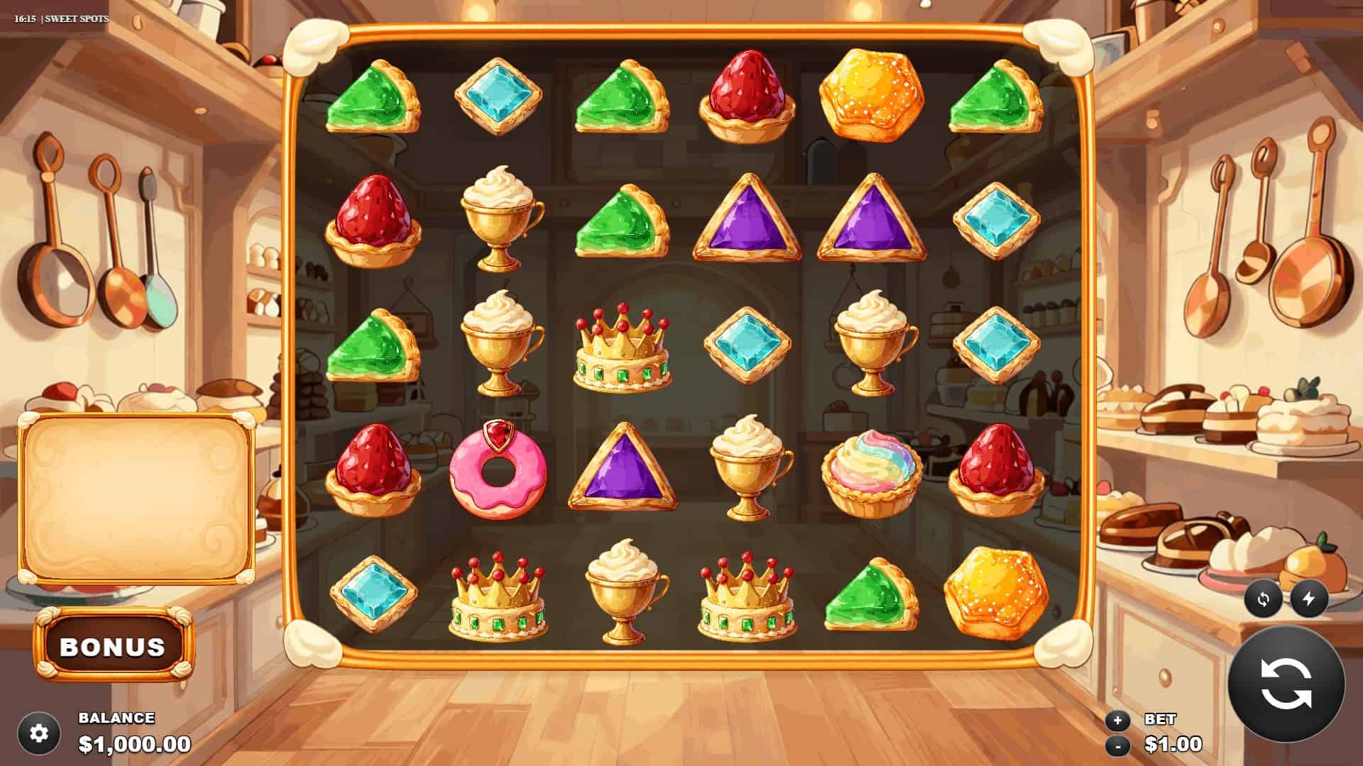 Sweet Spots slot gameplay reels