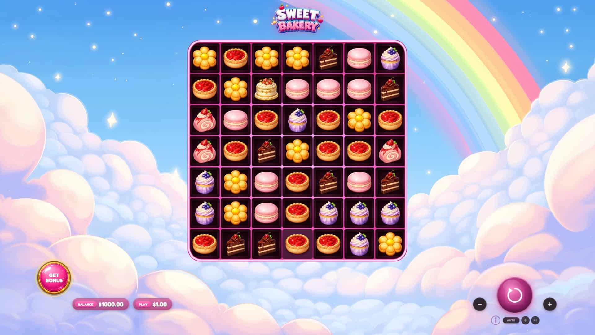 Sweet Bakery Cluster Pays slot gameplay reels