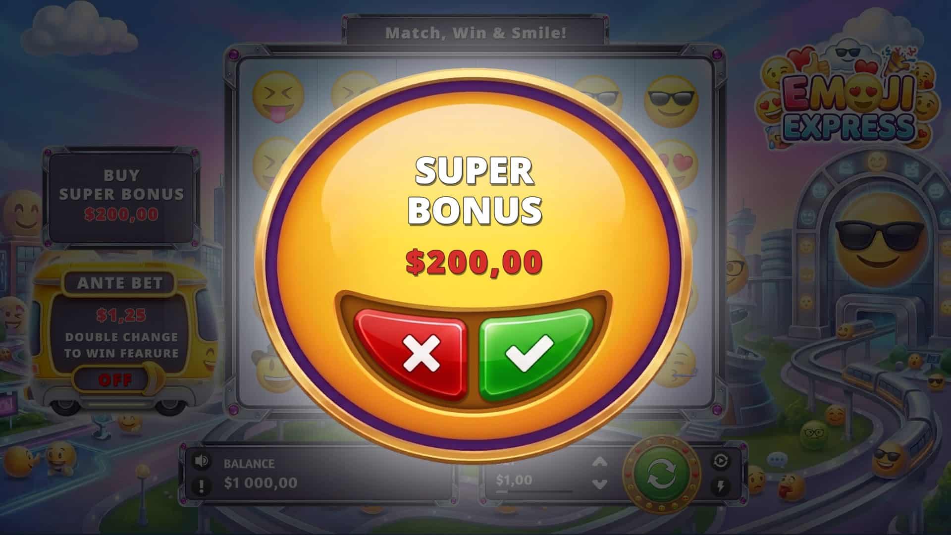Emoji Express bonus buy menu