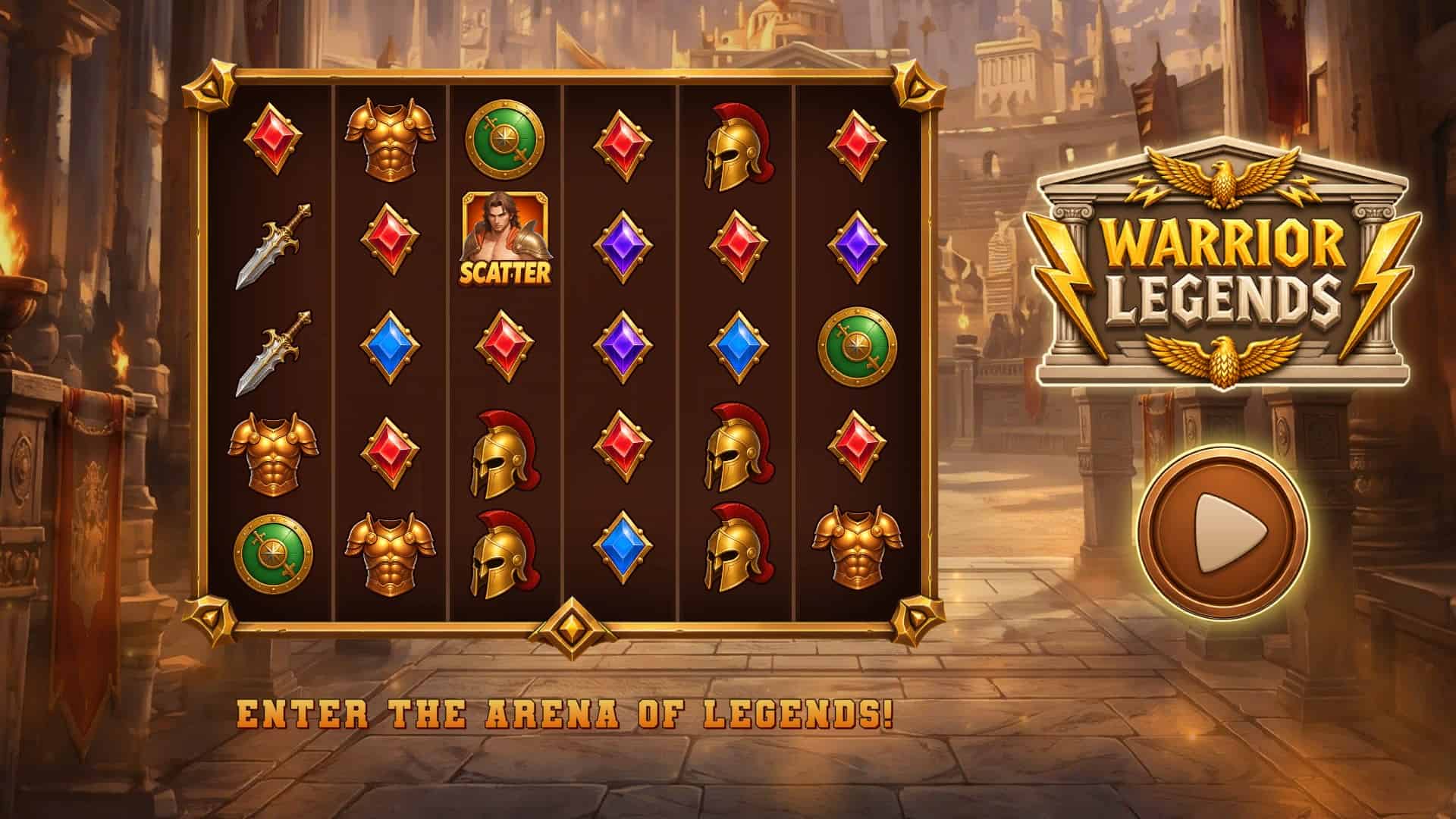 Warrior Legends slot intro screen
