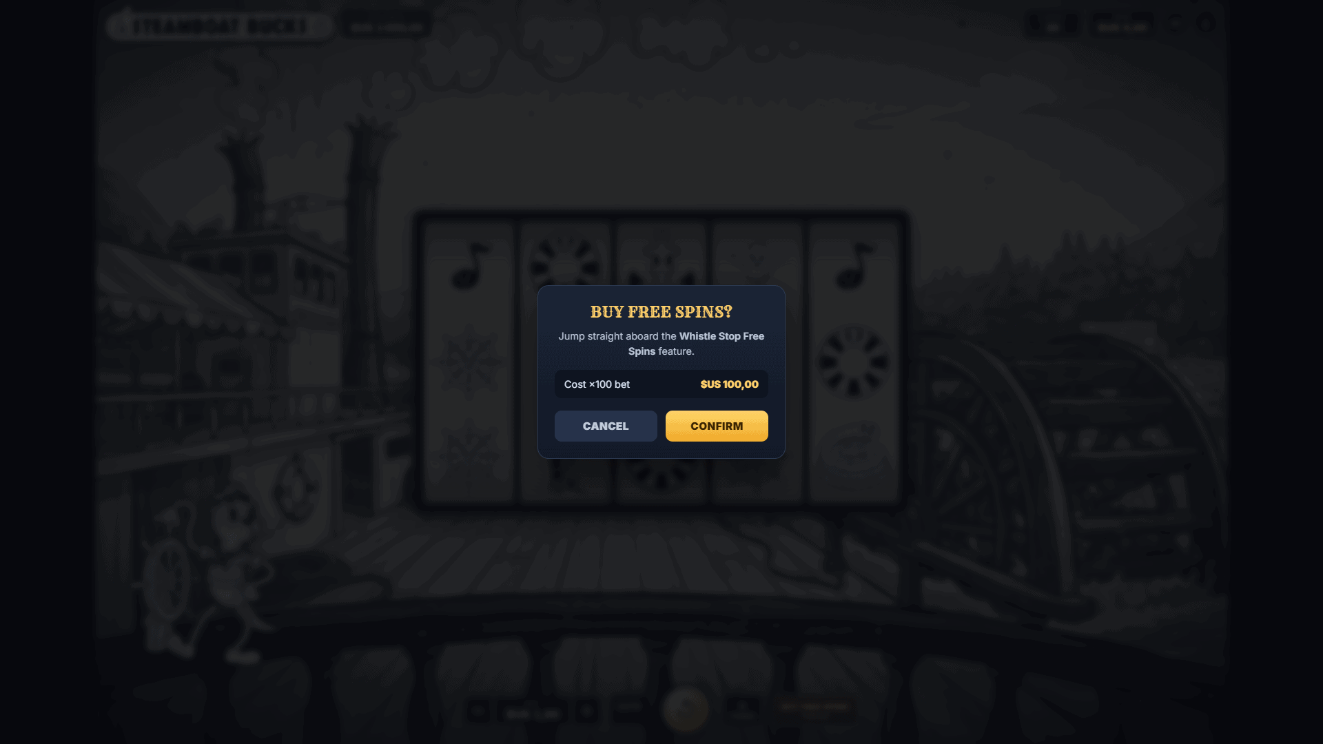 Steamboat Buck$ bonus buy menu