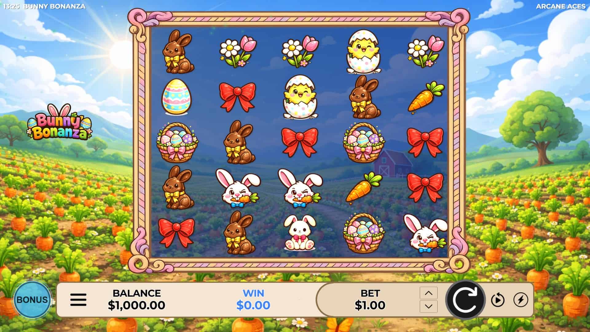 Bunny Bonanza slot gameplay reels