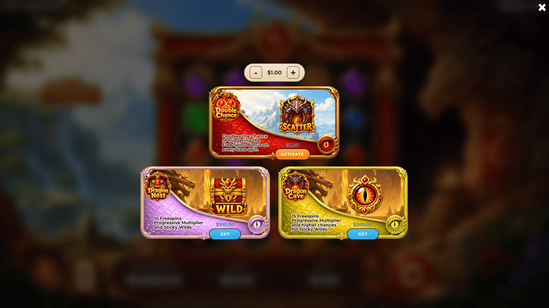 Emberfang bonus buy menu