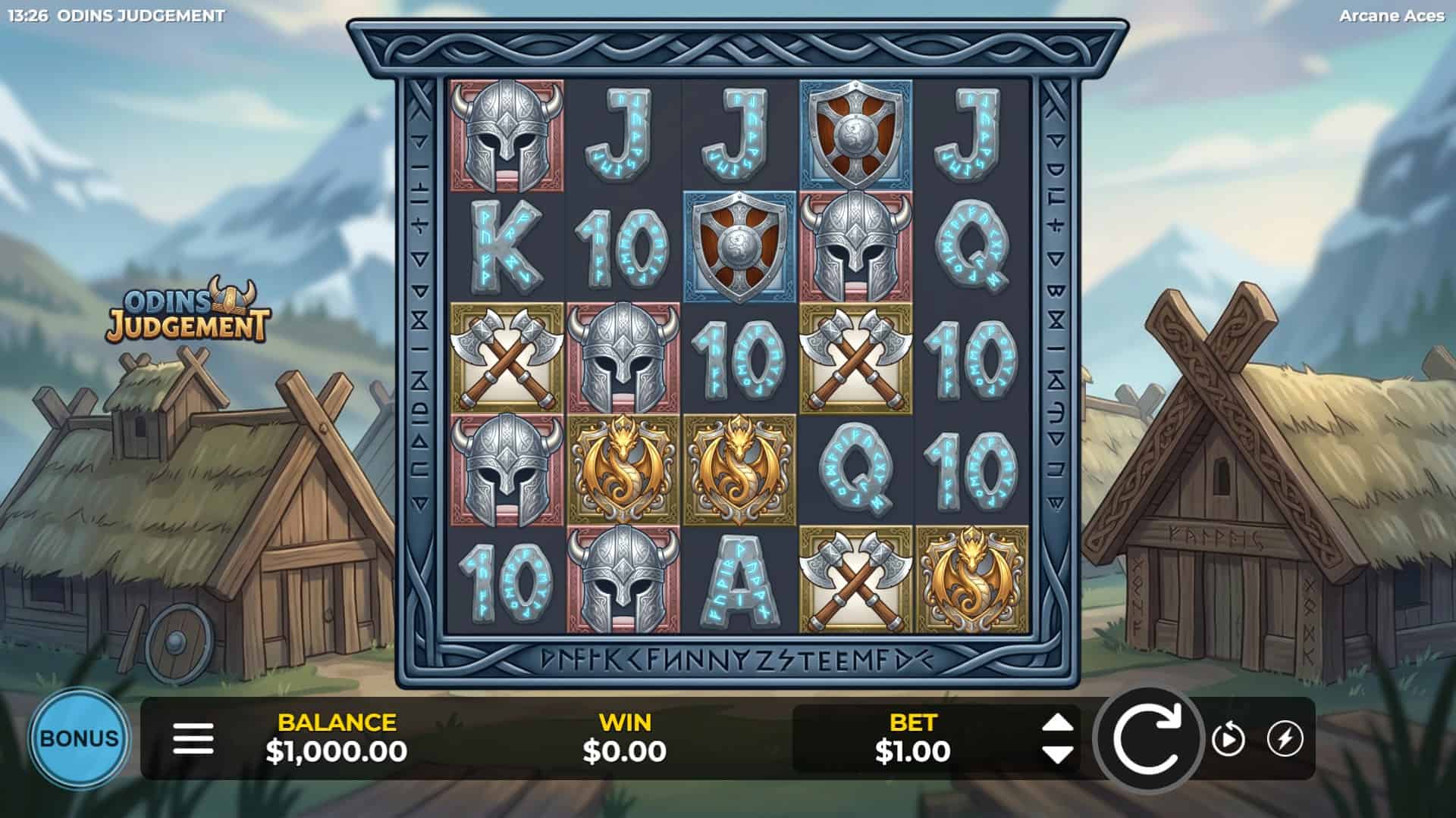 Odins Judgement slot gameplay reels