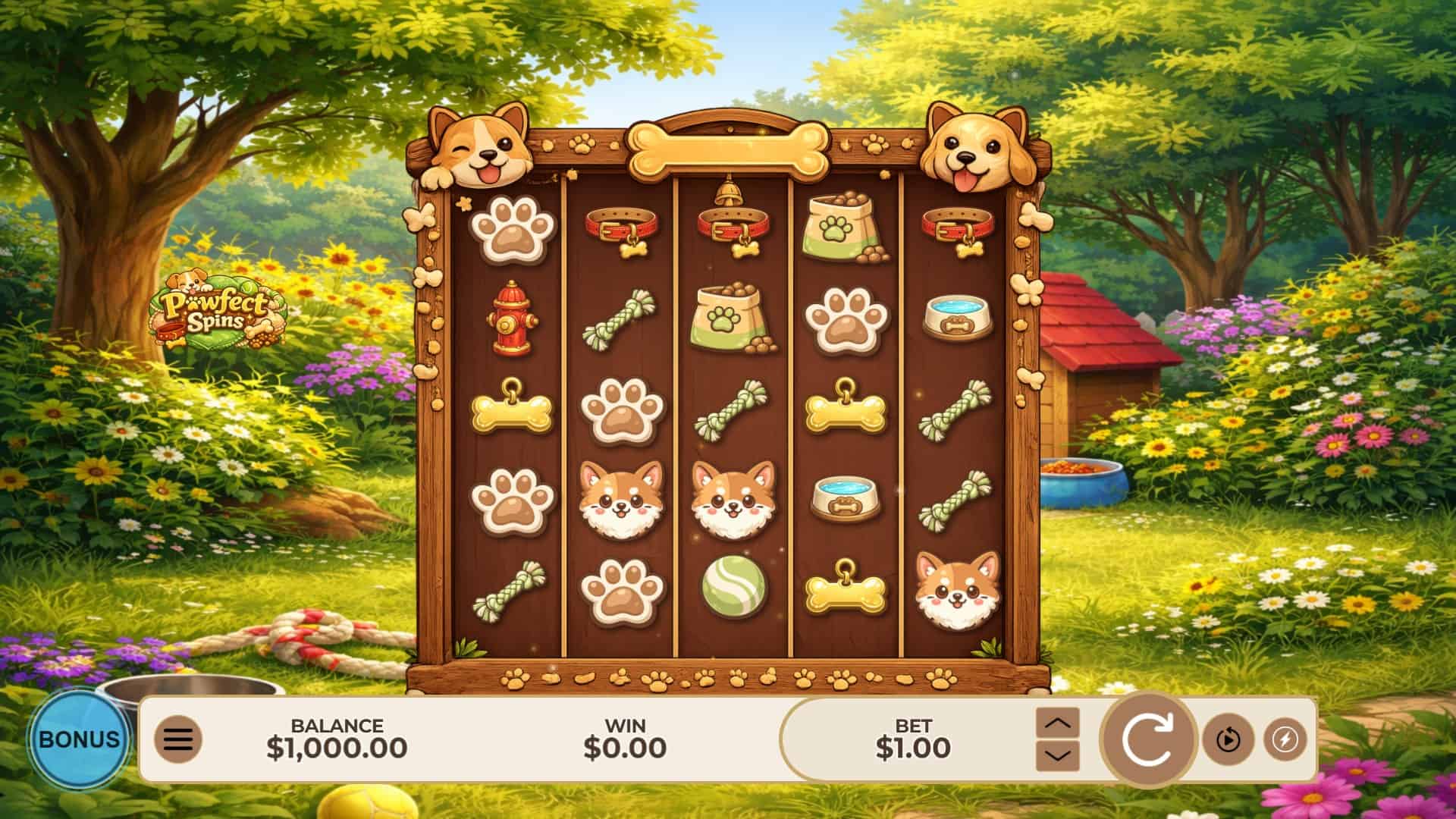 Pawfect Spins slot gameplay reels