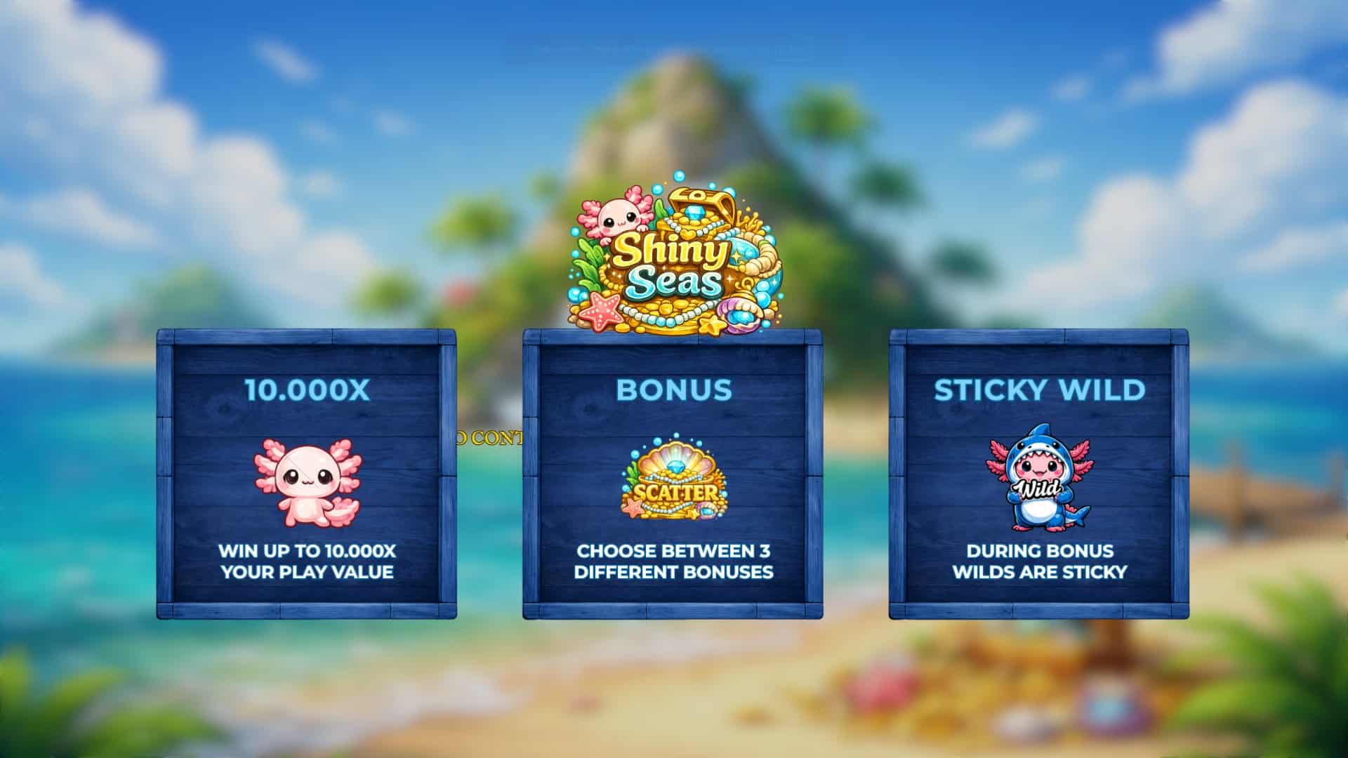 Shiny Seas slot intro screen