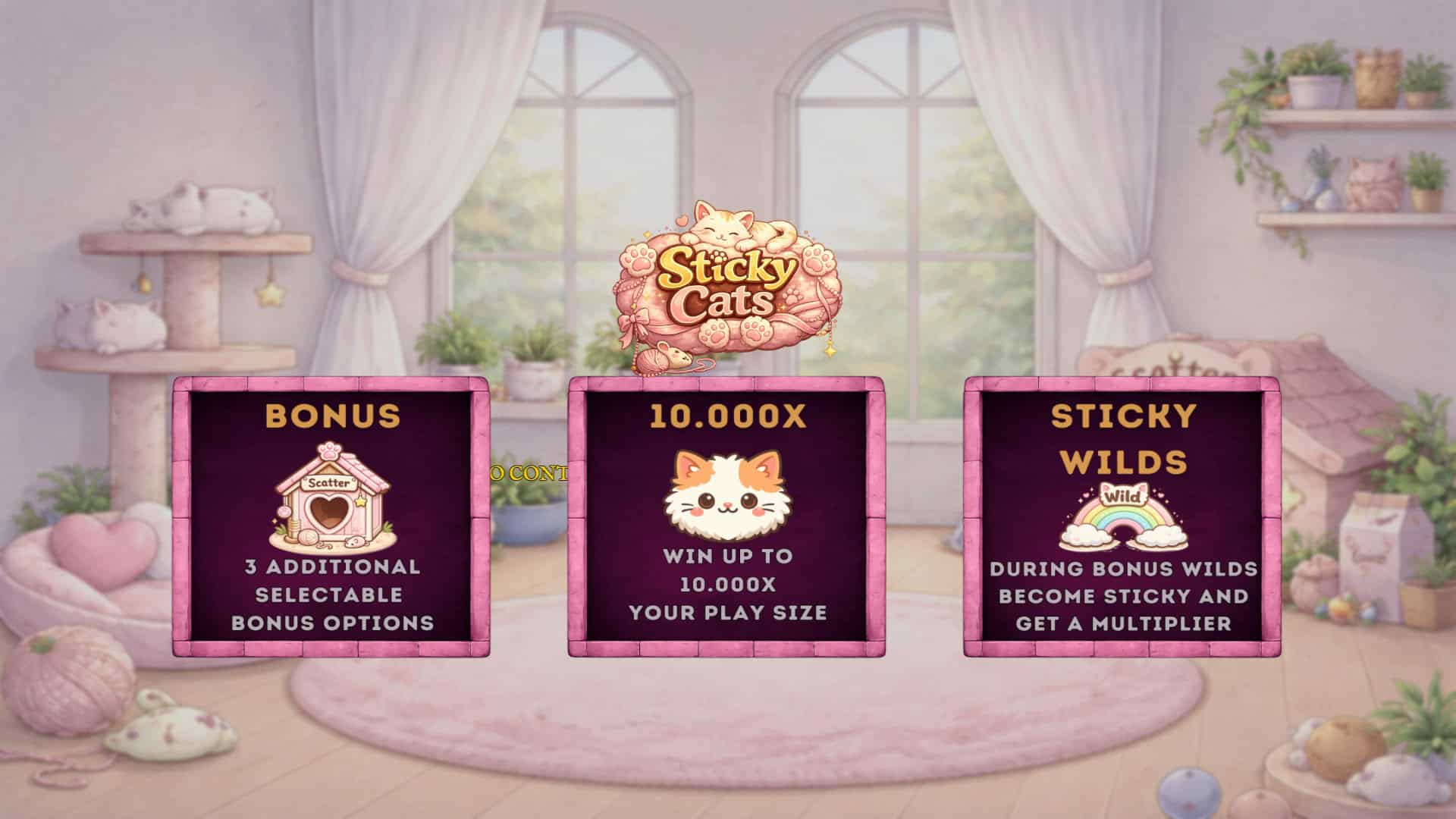 Sticky Cats slot intro screen
