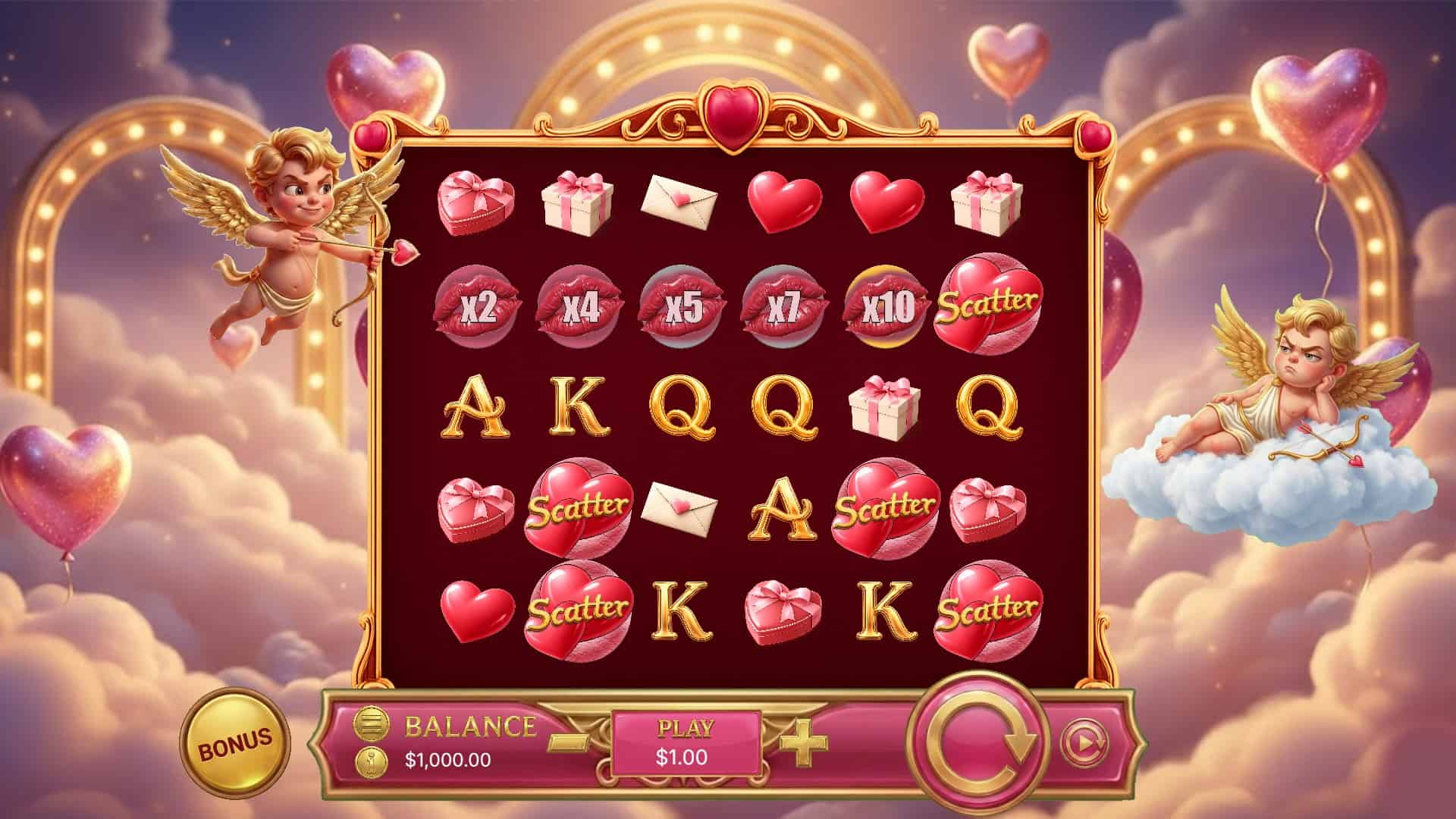 Cupid's Love slot gameplay reels