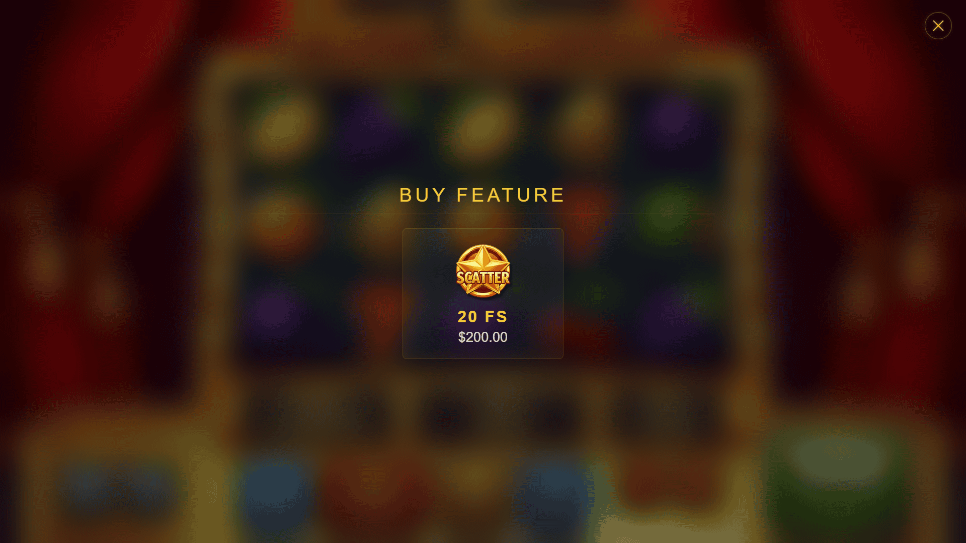 Fruit Fortune bonus buy menu