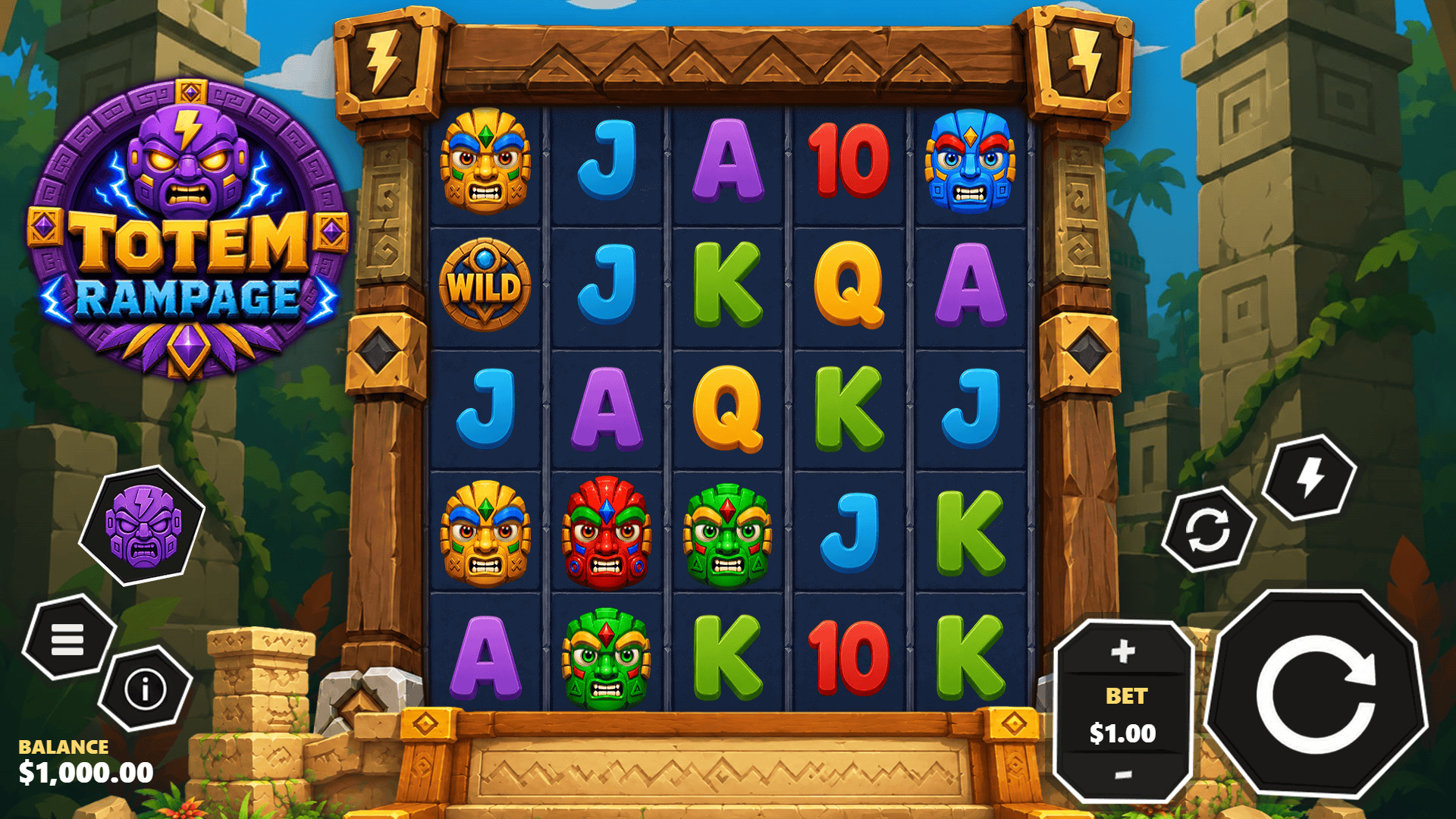 Totem Rampage slot gameplay reels