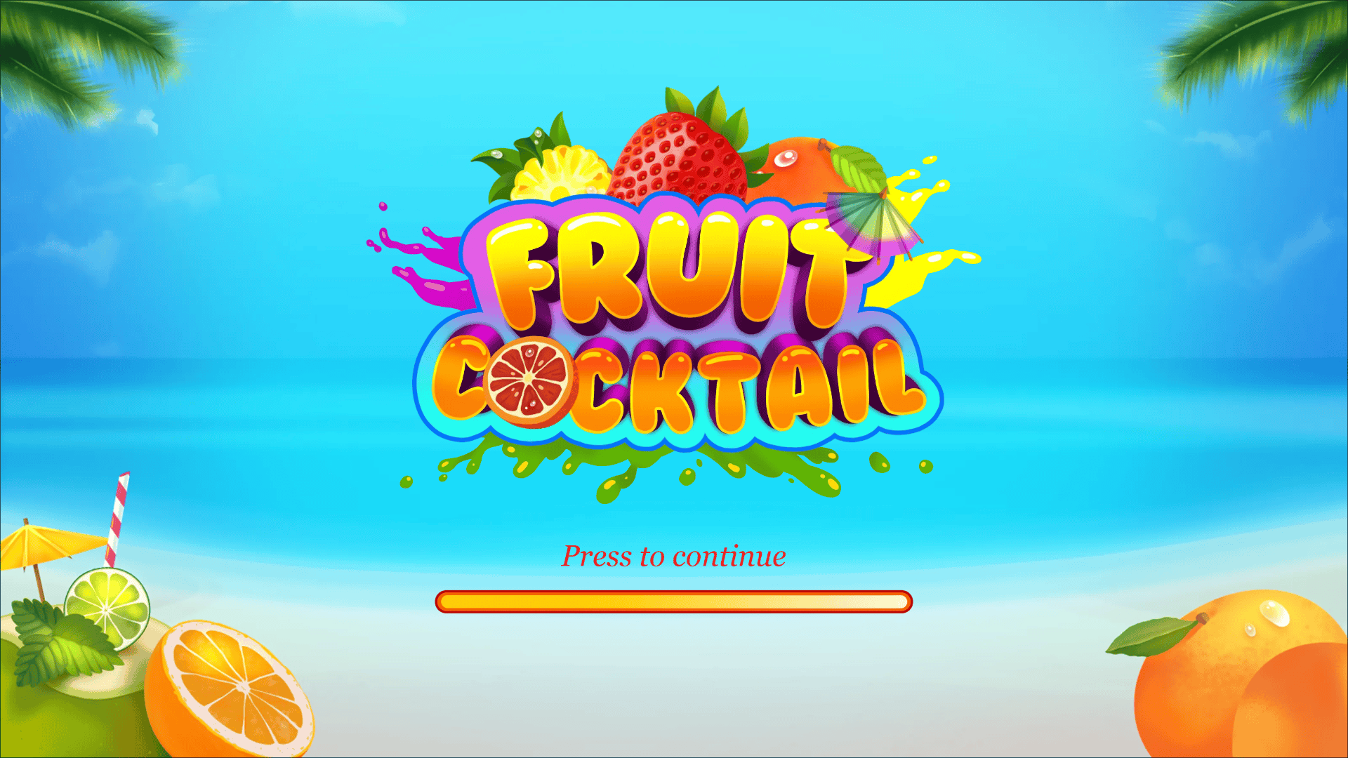 Fruit Cocktail slot intro screen