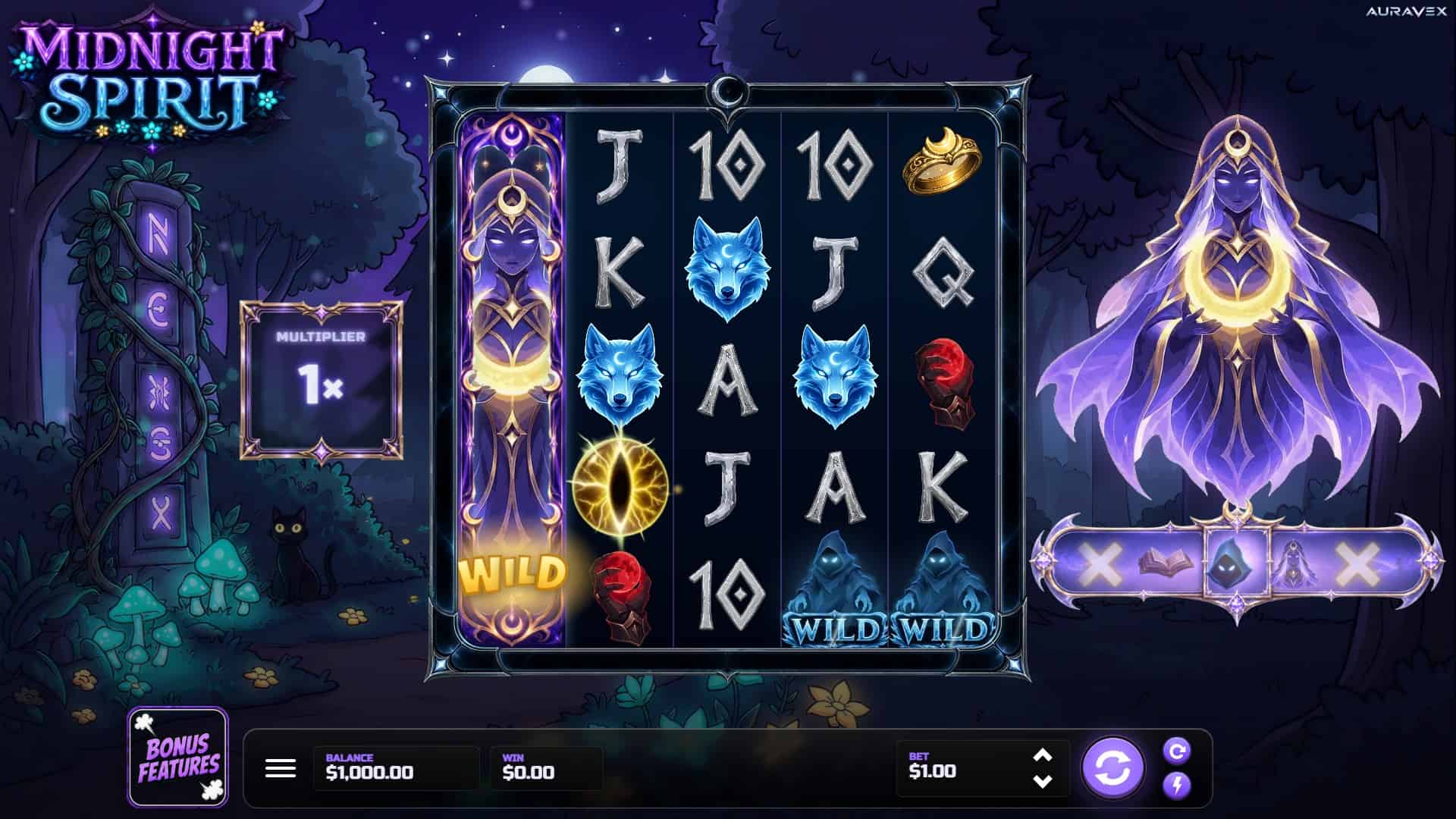 Midnight Spirit slot gameplay reels