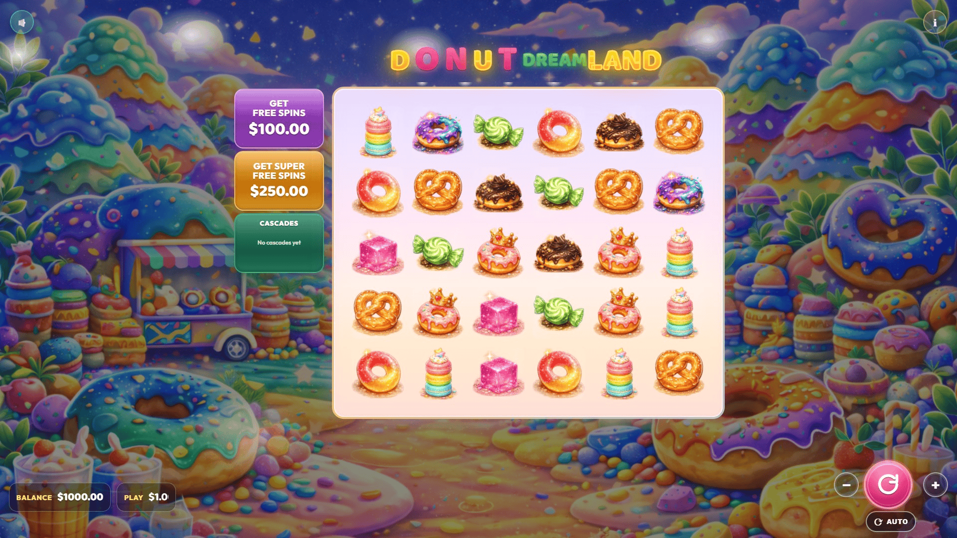 Donut Dreamland slot gameplay reels