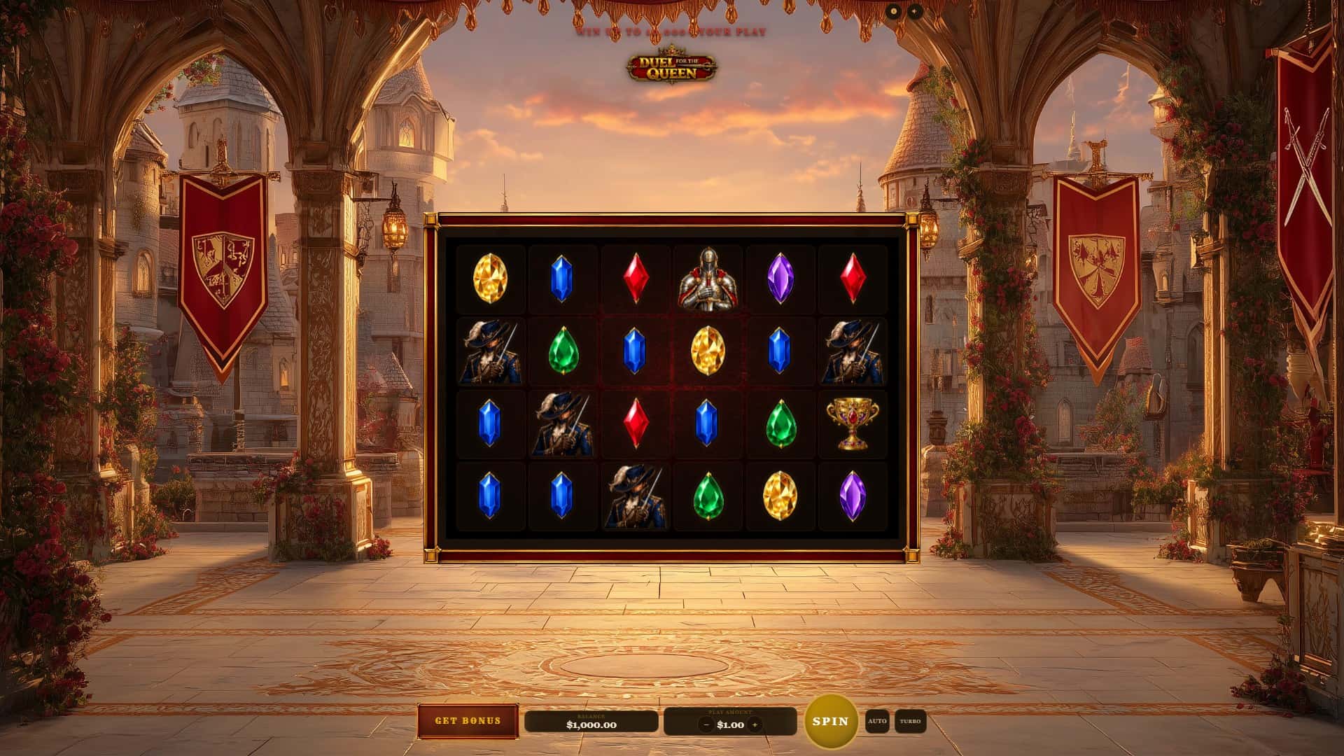 Duel for the Queen slot gameplay reels