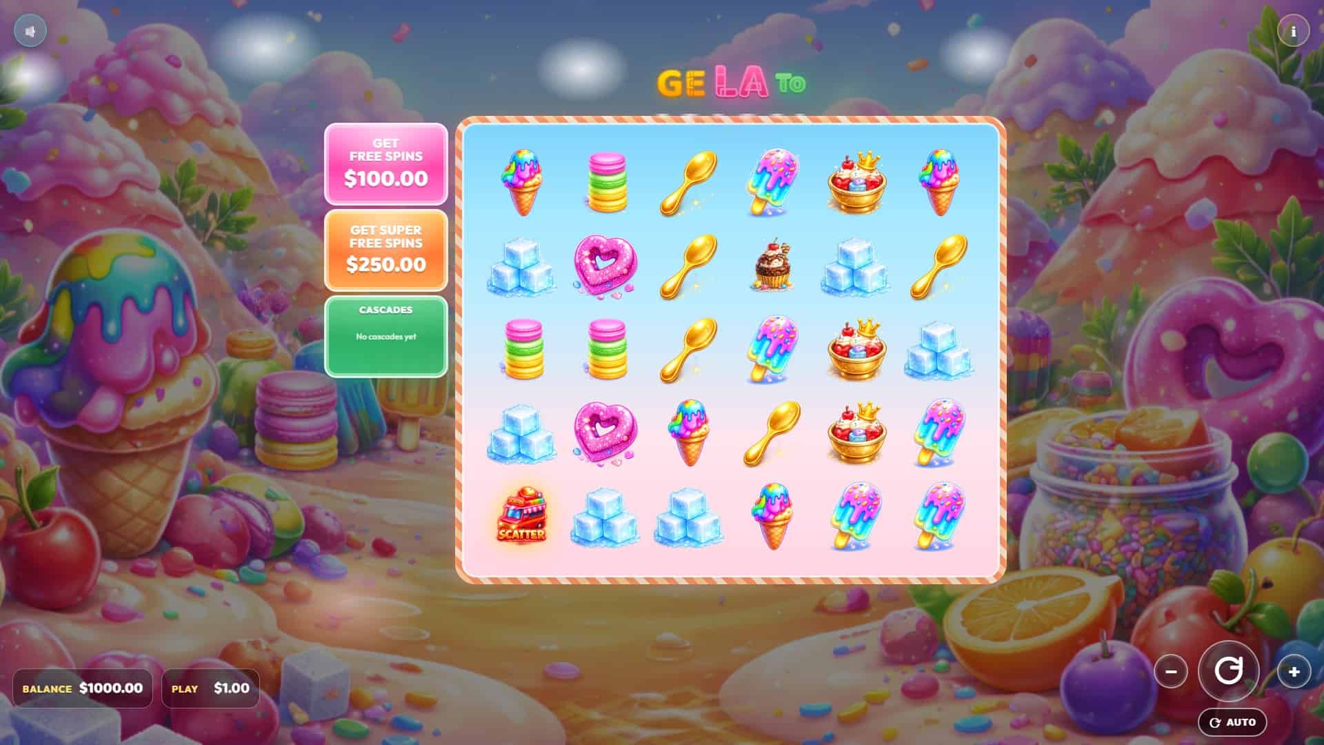 Gelato slot gameplay reels