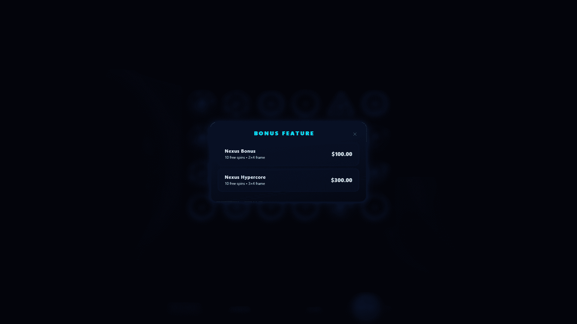 Sphere City bonus buy menu