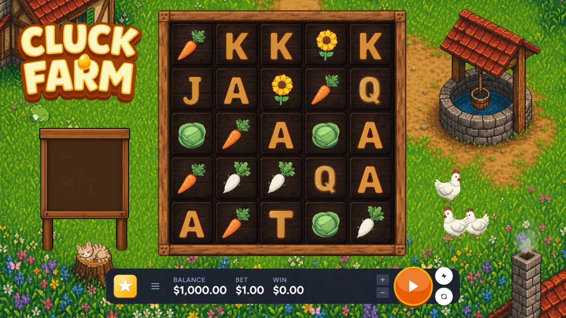 Cluck Farm slot gameplay reels