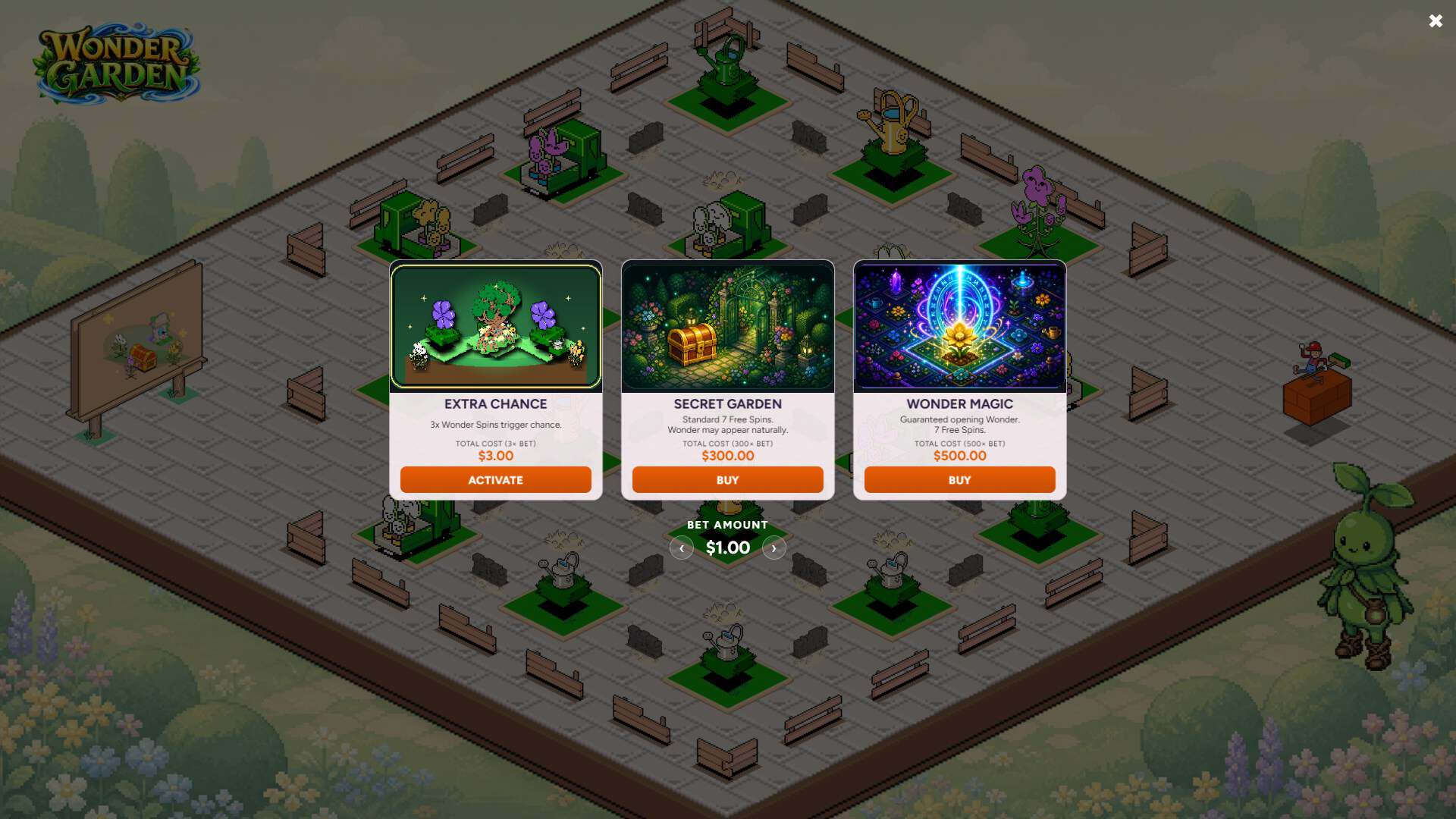 Wonder Garden bonus buy menu
