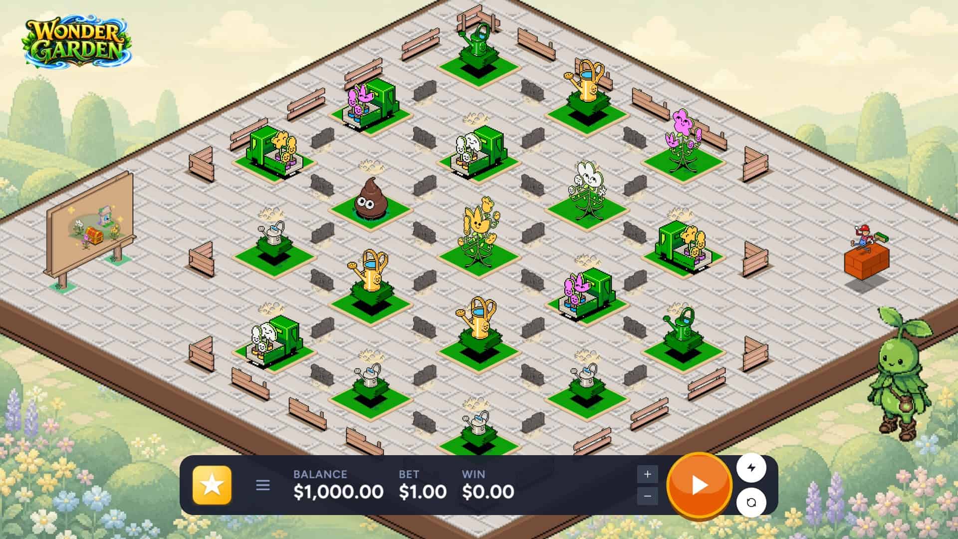 Wonder Garden slot gameplay reels