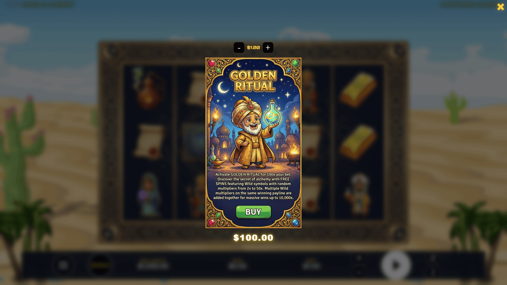 Arab Alchemist bonus buy menu