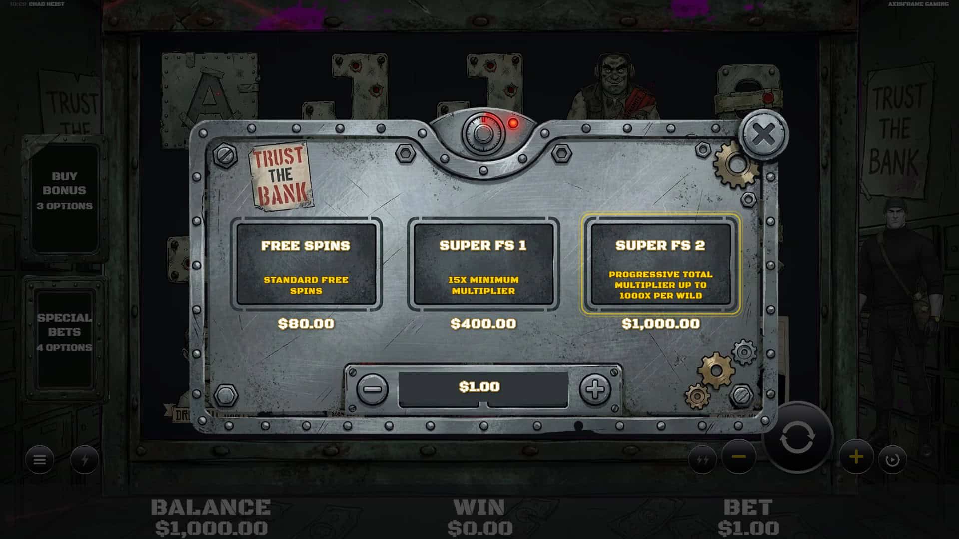 Chad Heist bonus buy menu