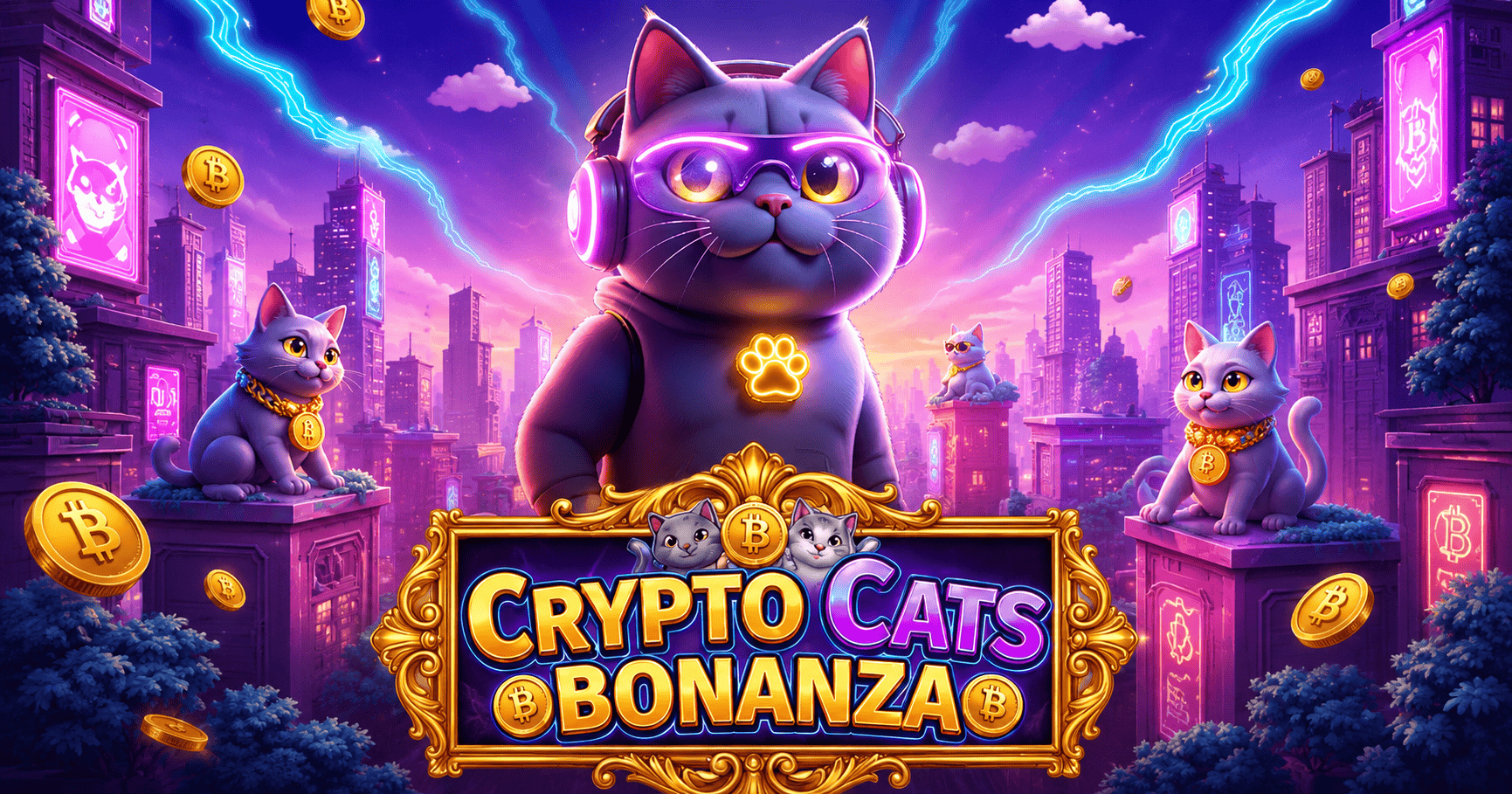 Crypto Cats Bonanza Slot Demo by AxisFrame Gaming slot cover image