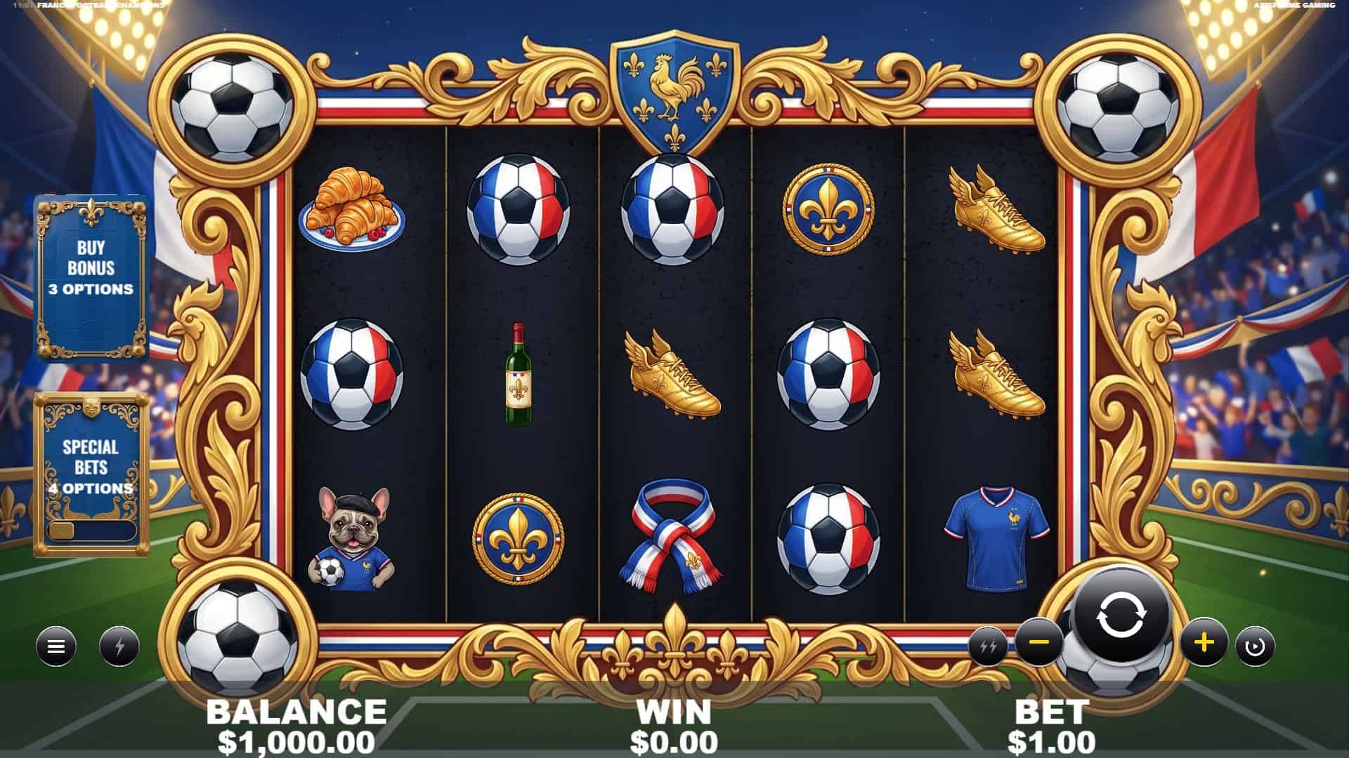 France Football Champions slot gameplay reels