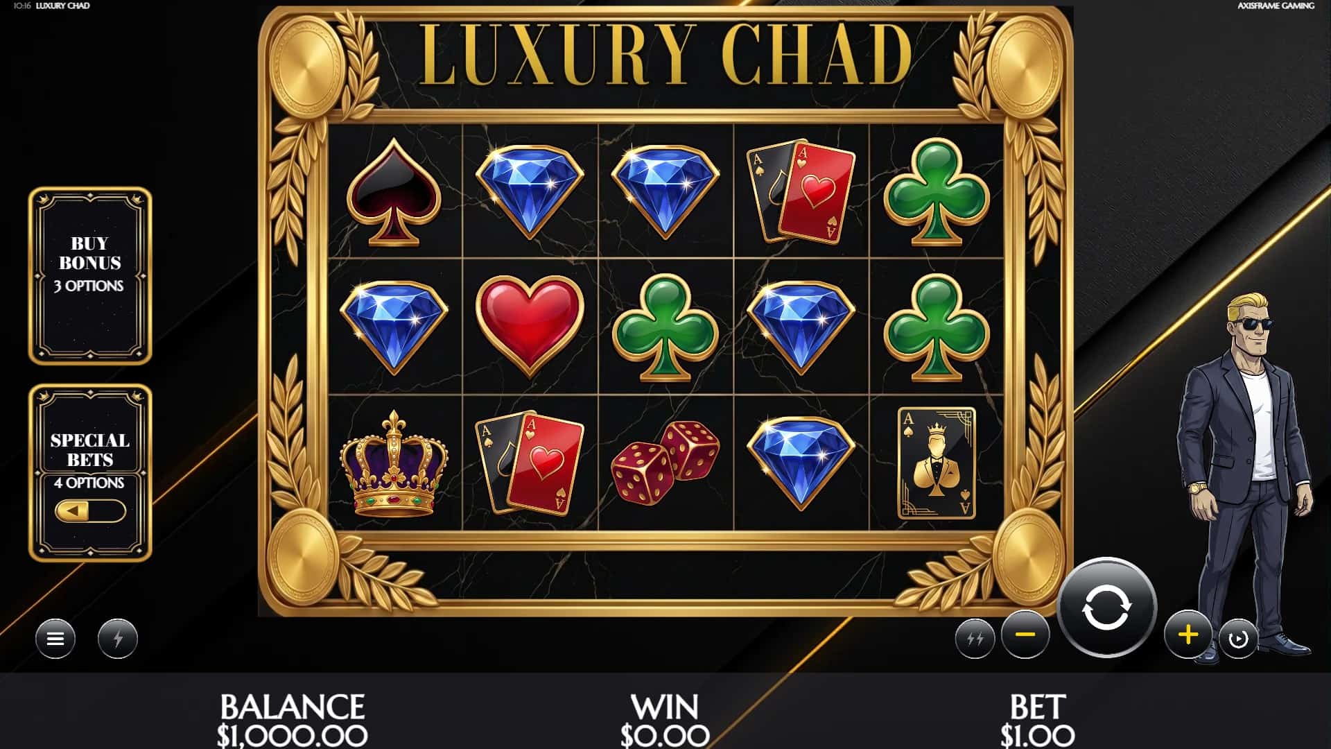 Luxury Chad slot gameplay reels