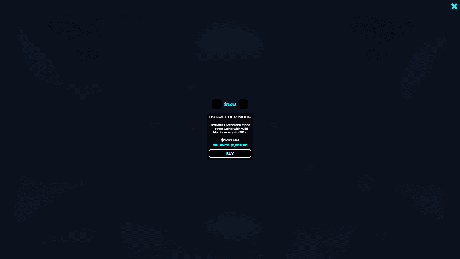 Overclock System bonus buy menu