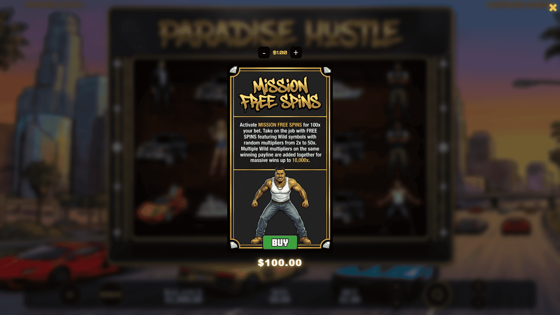 Paradise Hustle bonus buy menu
