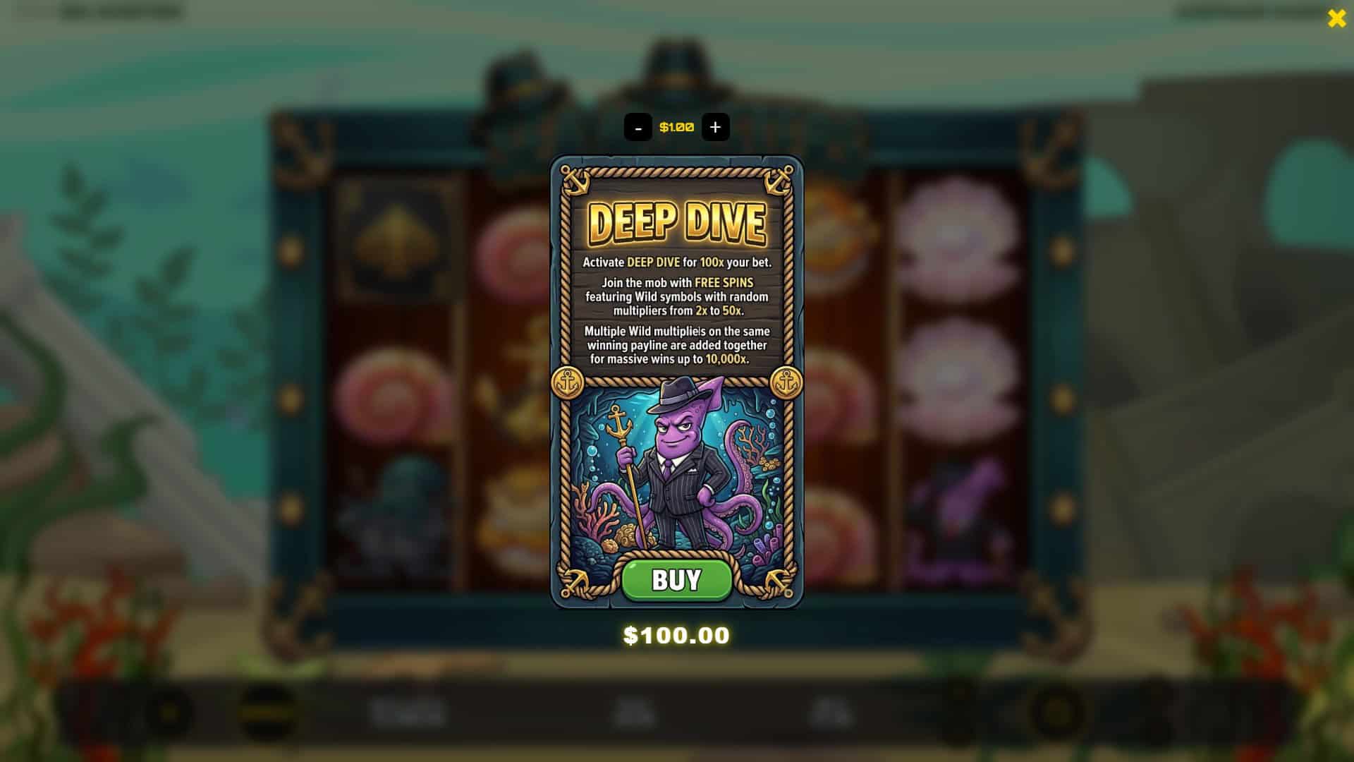 Sea Mobsters bonus buy menu