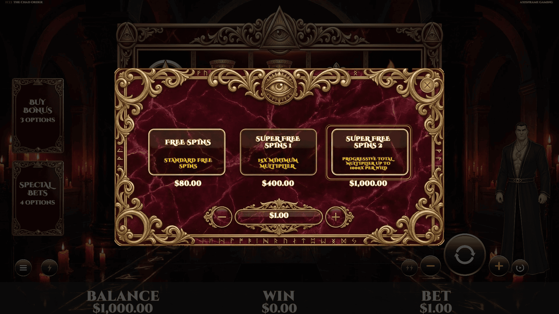 Da Chad bonus buy menu