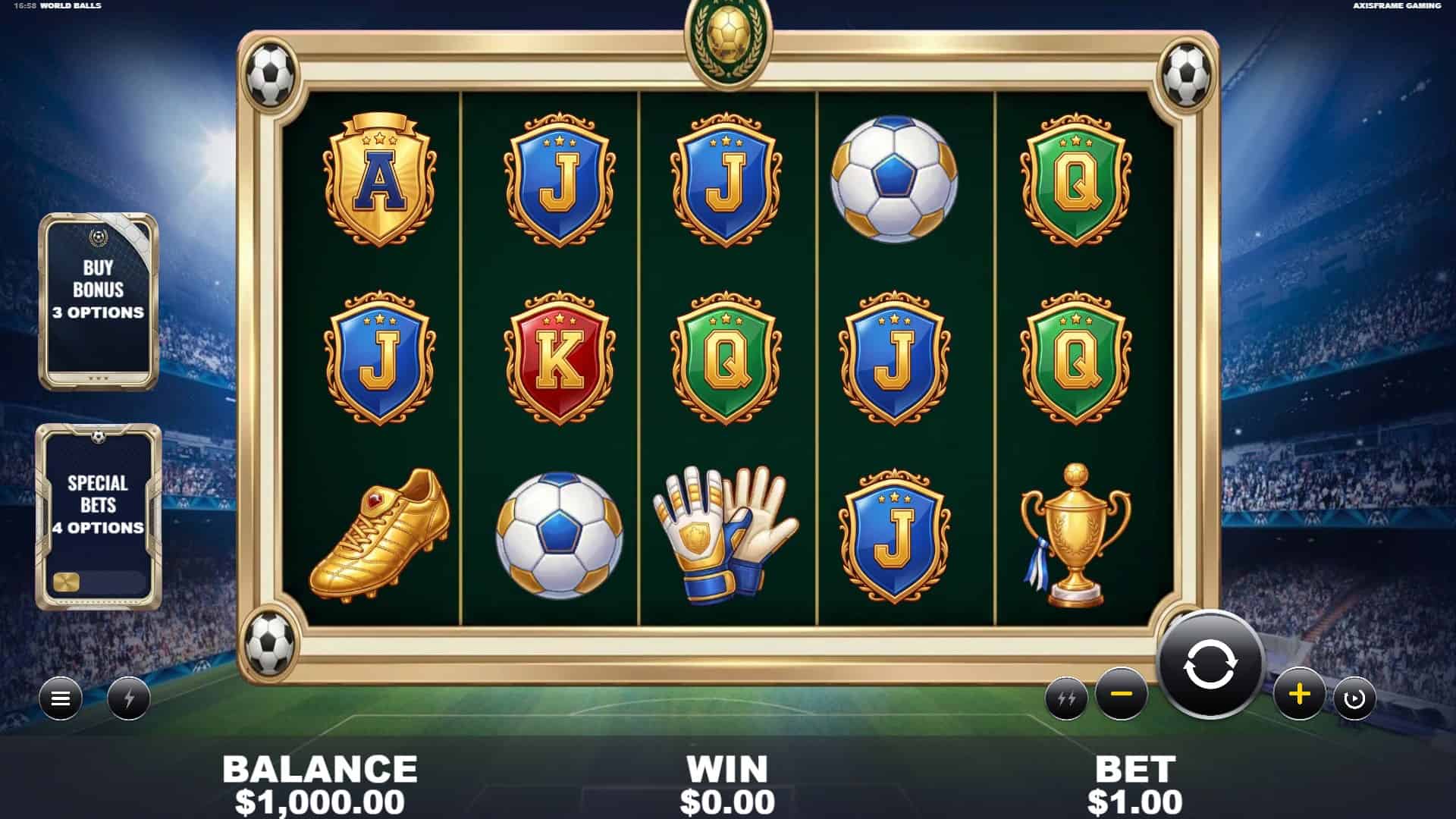 World Balls slot gameplay reels
