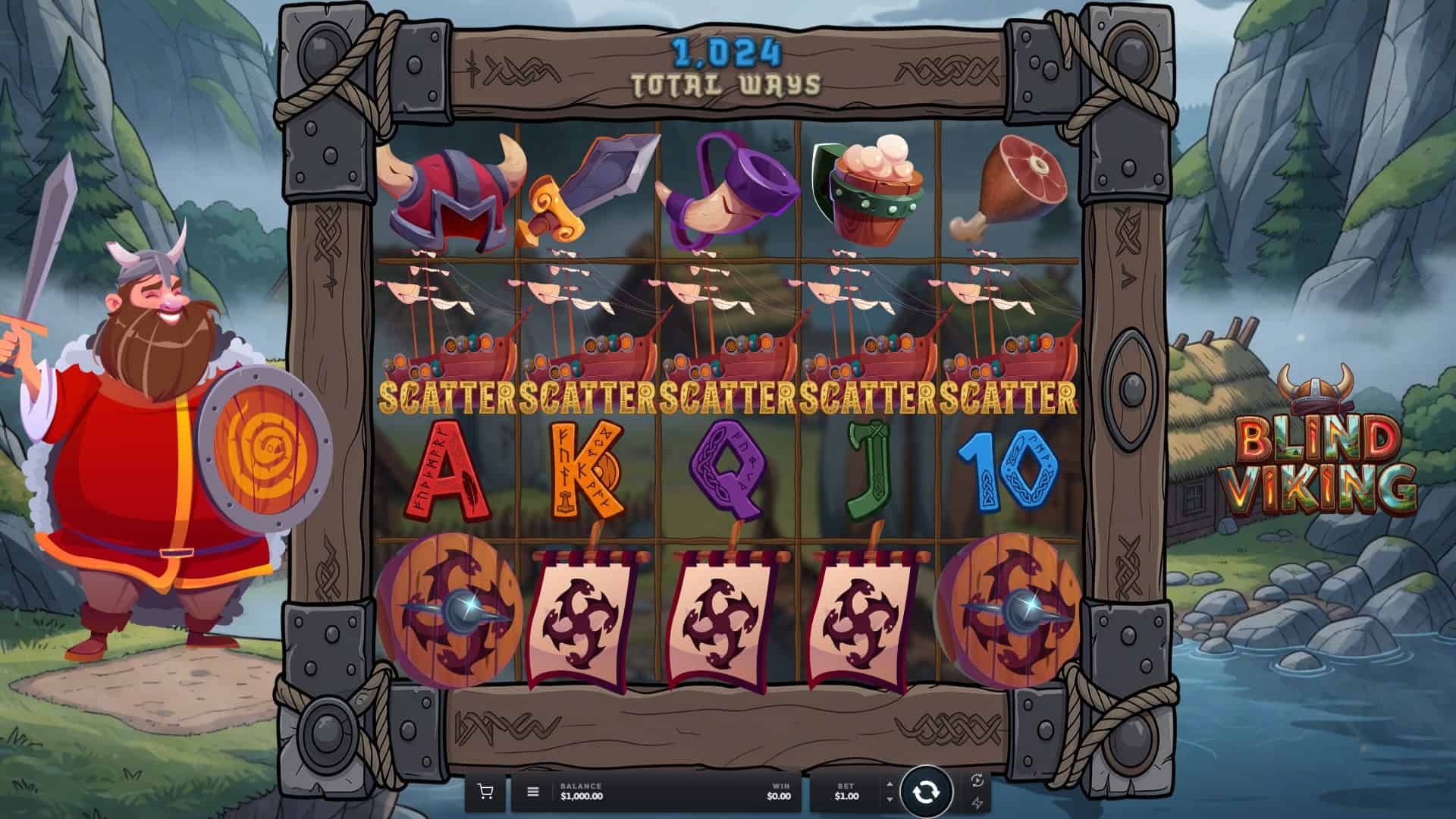Blind Viking slot gameplay reels