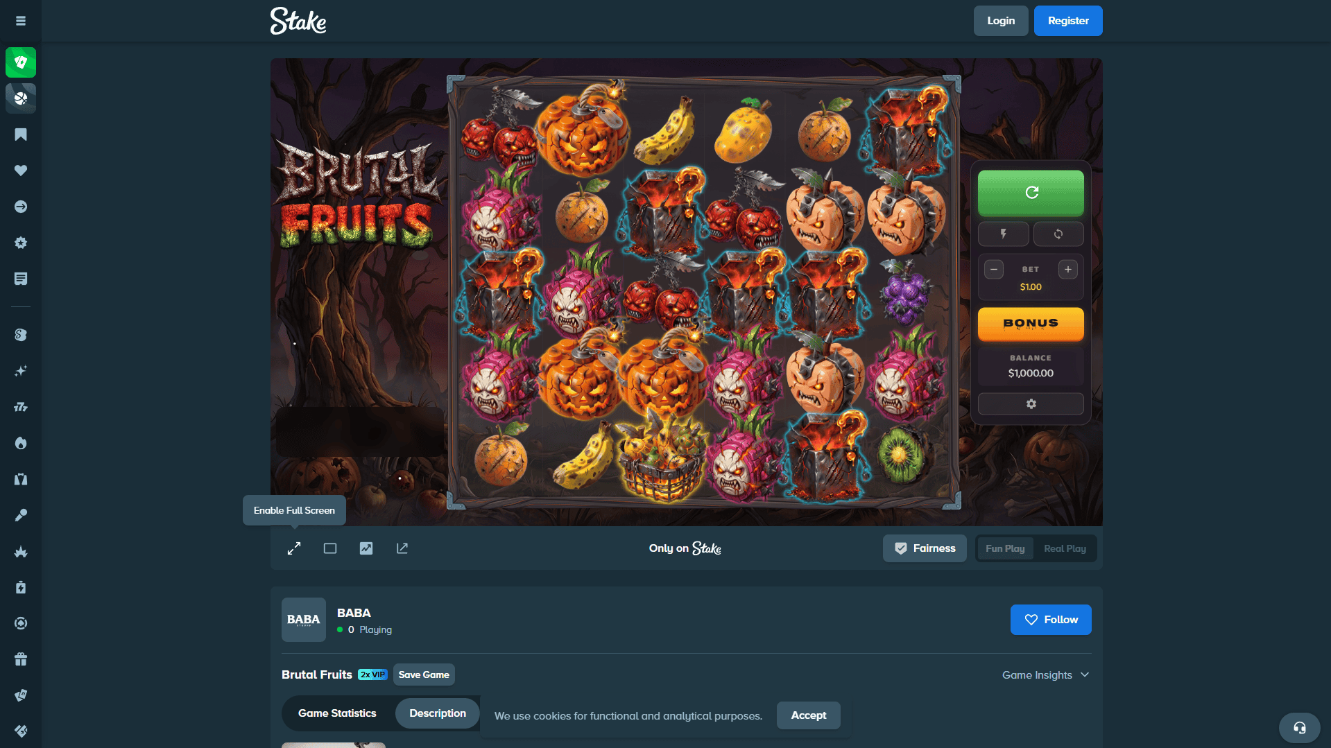 Brutal Fruits slot gameplay reels