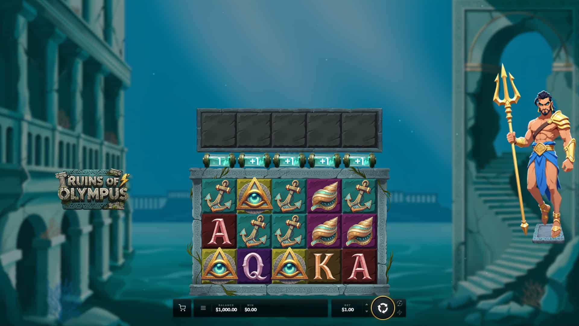 Ruins Of Olympus slot gameplay reels
