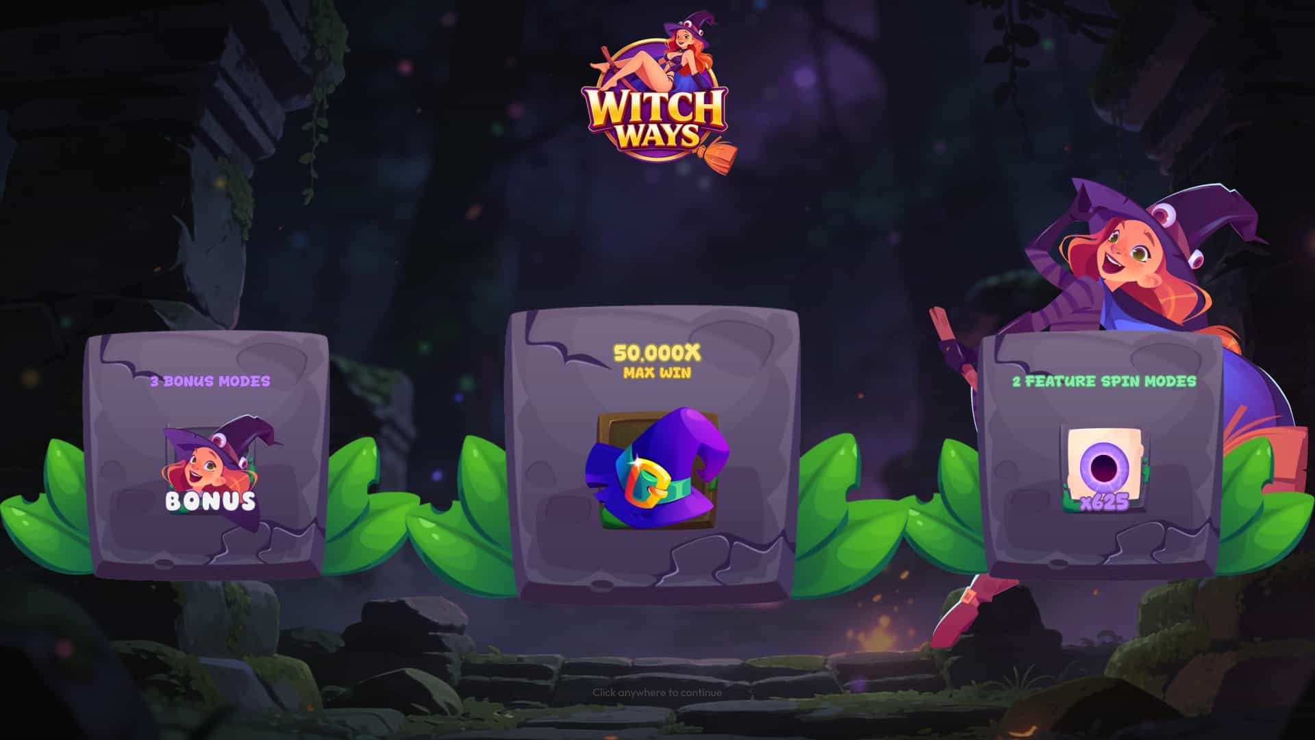 Witch Ways slot intro screen